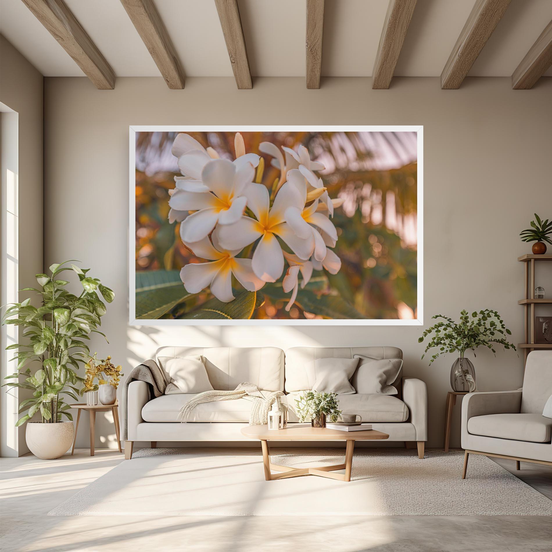 Leinwandbild White Plumeria mockup 6