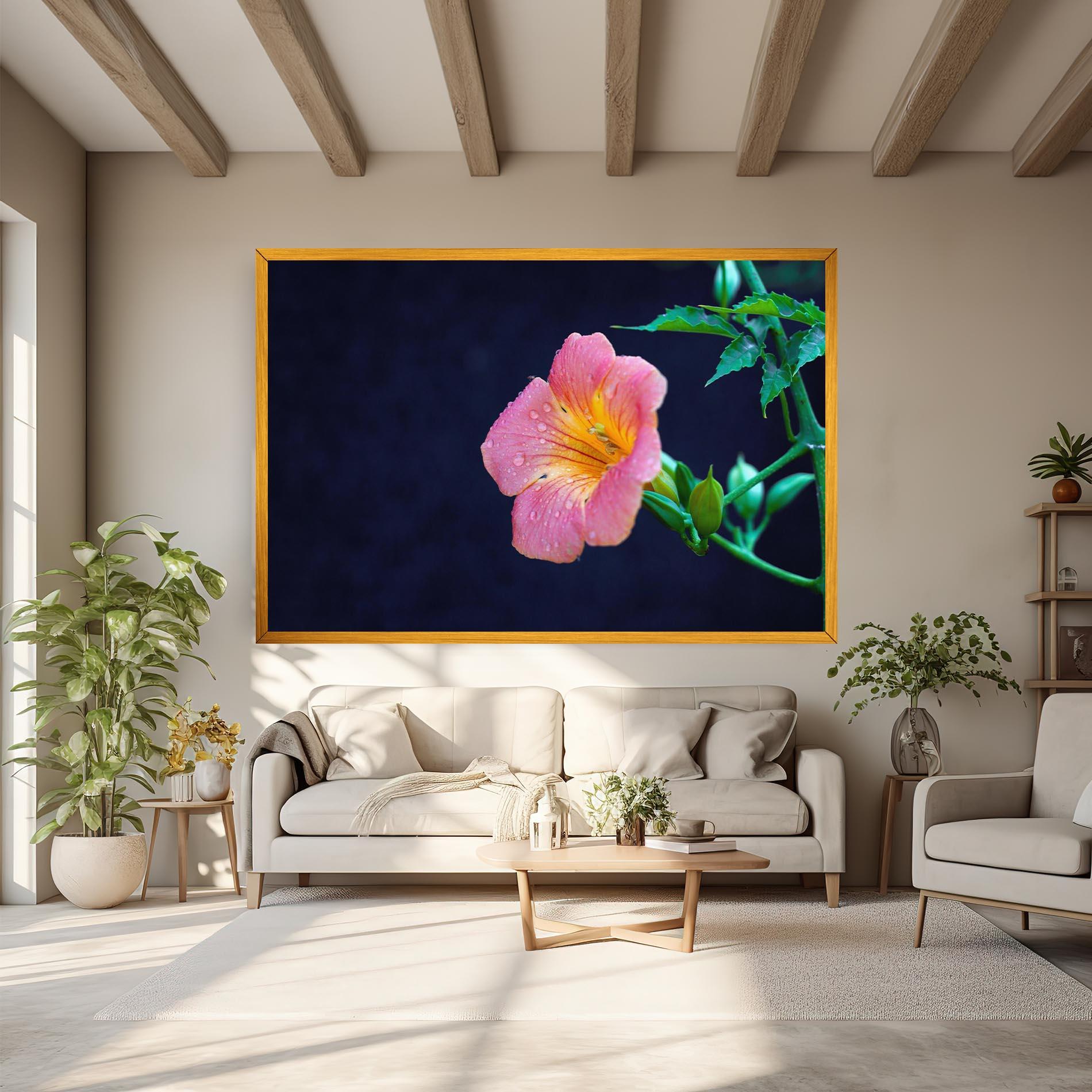 Leinwandbild Exotic Pink Plant mockup 6