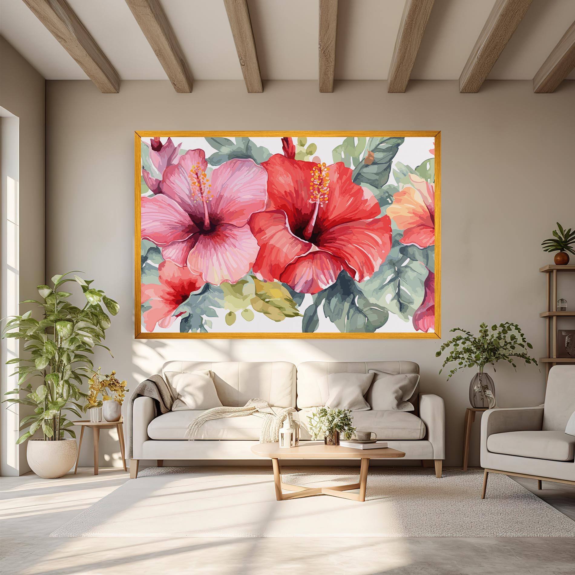 Leinwandbild Pink Red Exotic mockup 6