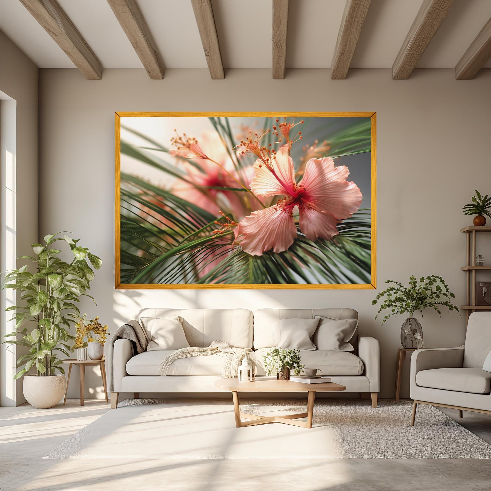 Leinwandbild Sunset Exotic Flower mockup 6