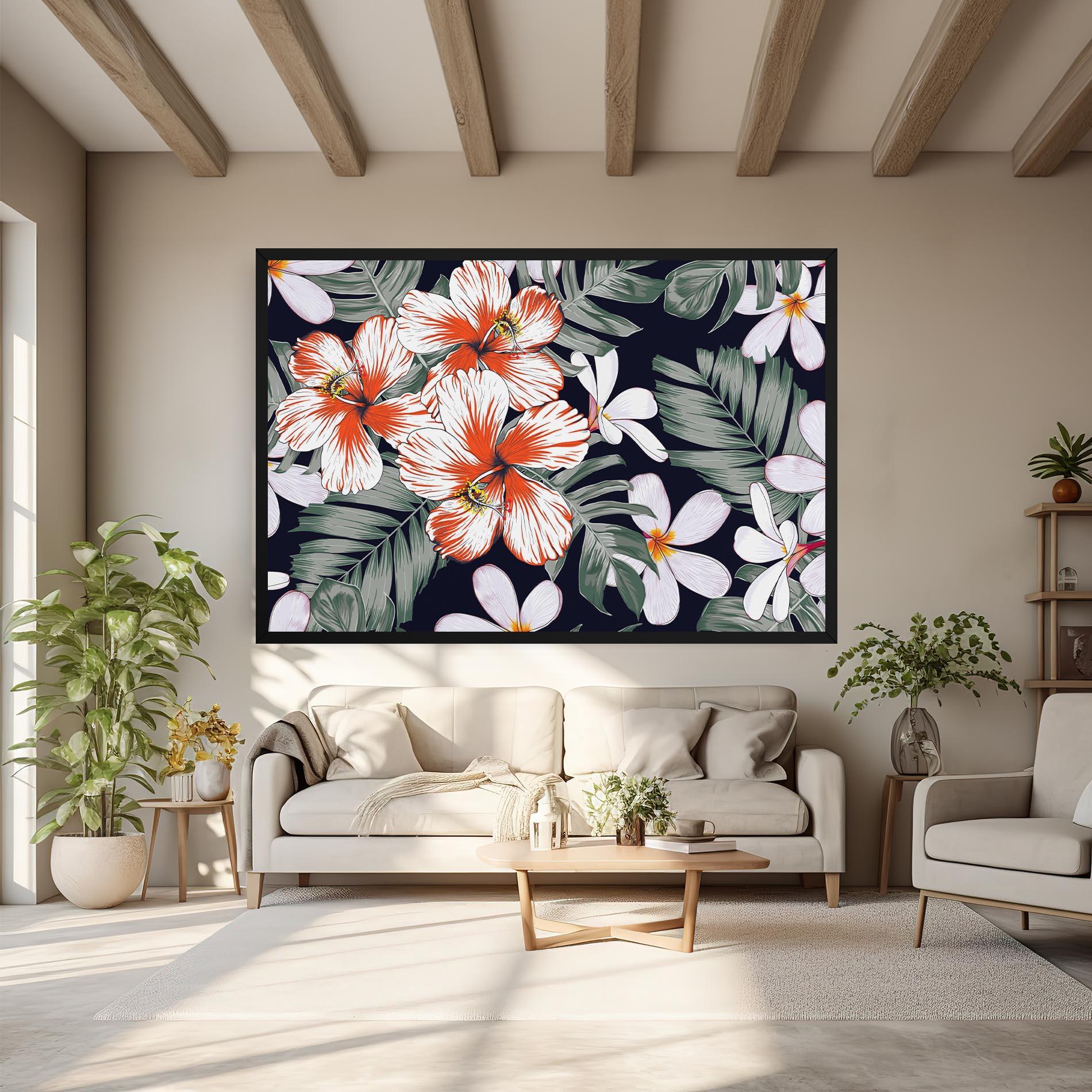 Leinwandbild Orange White Exotic mockup 6