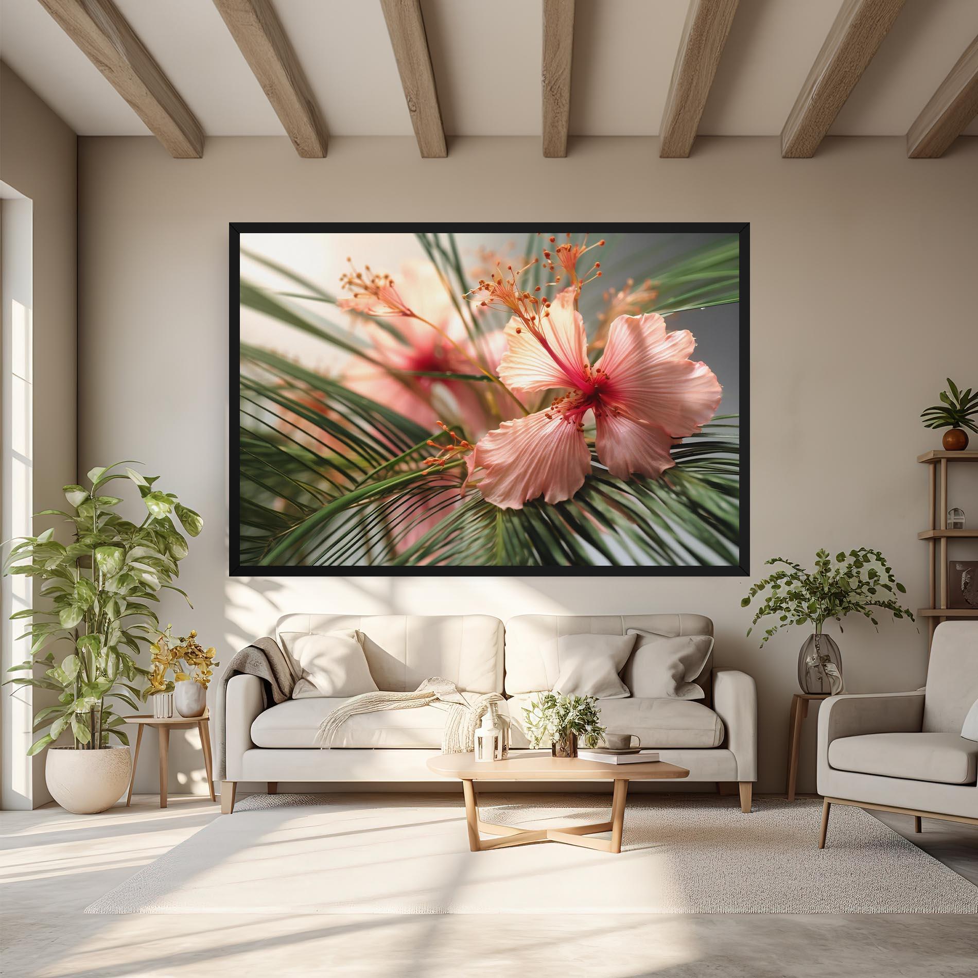 Leinwandbild Sunset Exotic Flower mockup 6