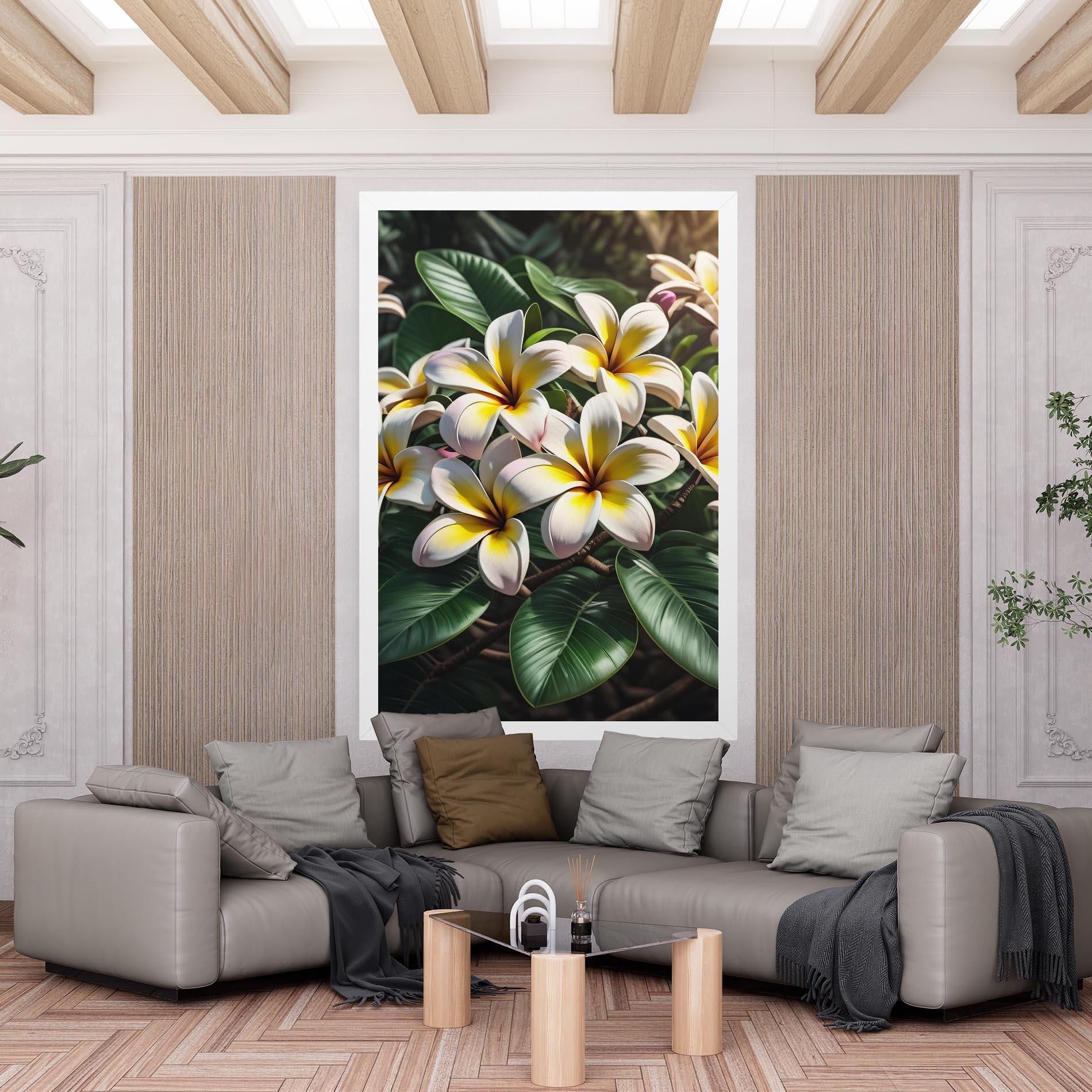 Leinwandbild Exotic White Yellow mockup 6