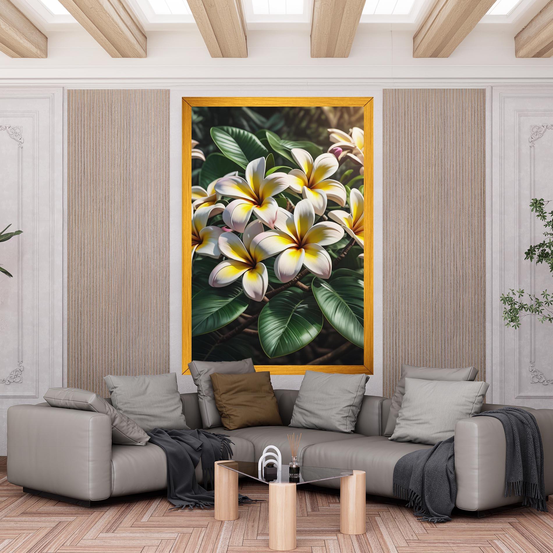 Leinwandbild Exotic White Yellow mockup 6