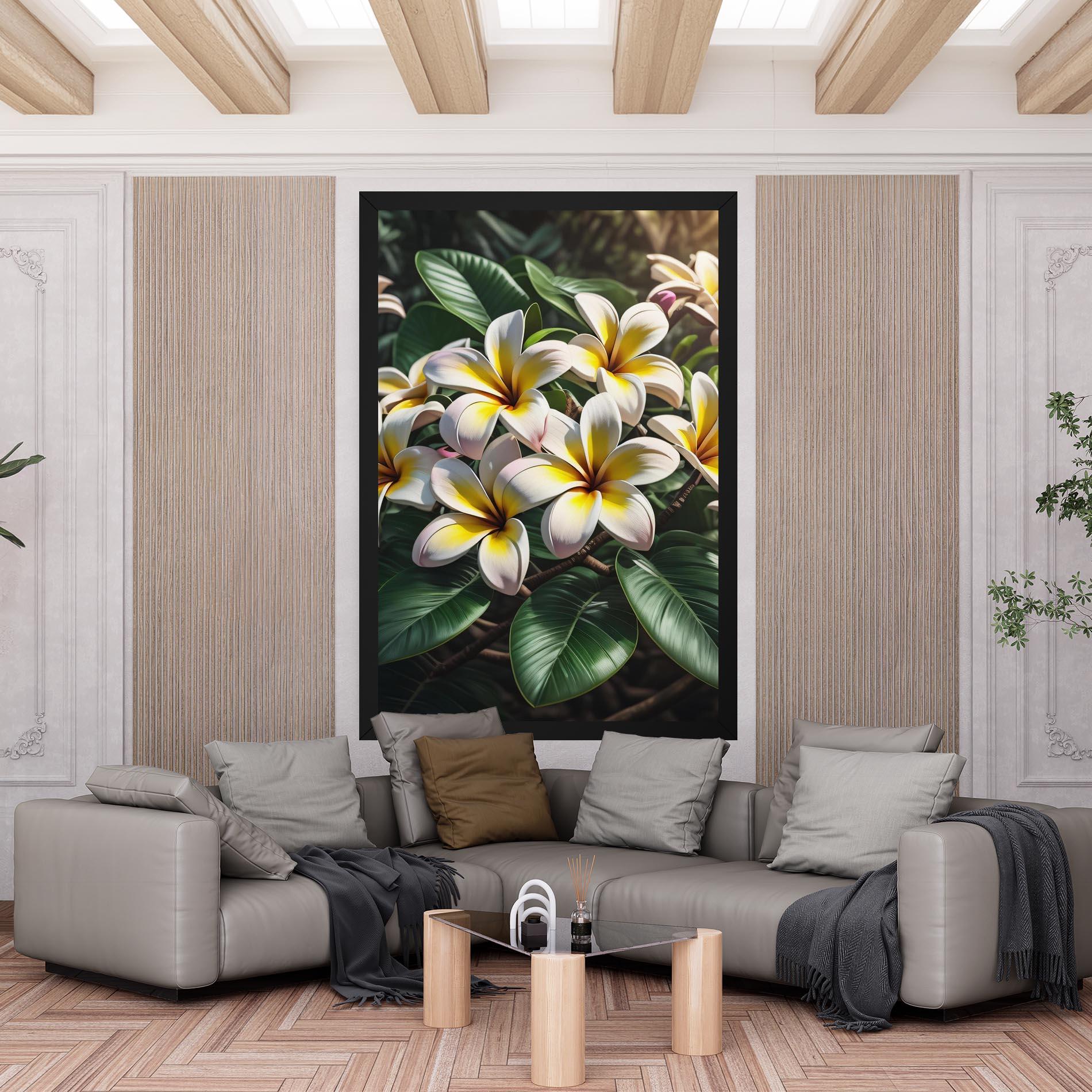Leinwandbild Exotic White Yellow mockup 6