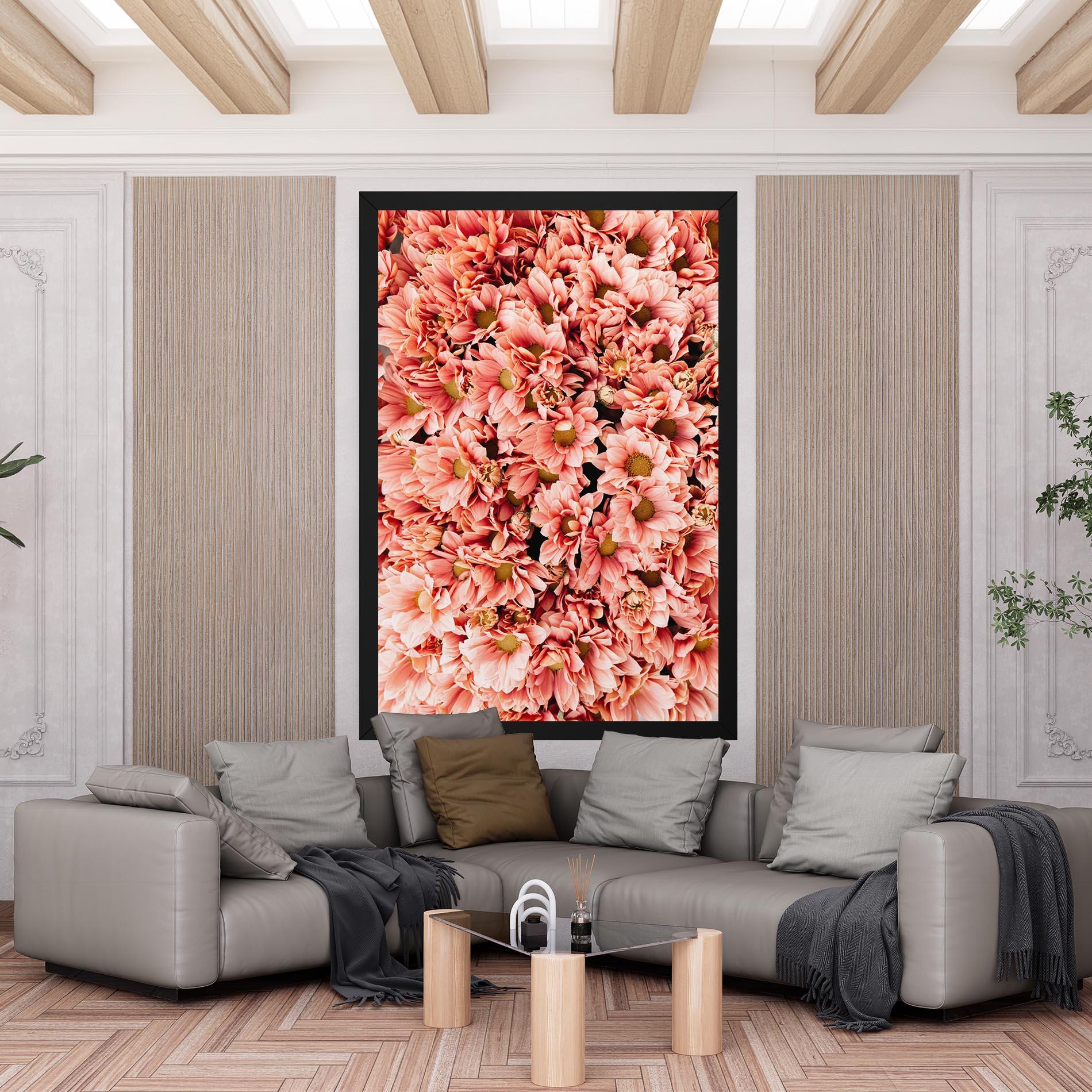 Leinwandbild Pink Flowers Bouquet mockup 6