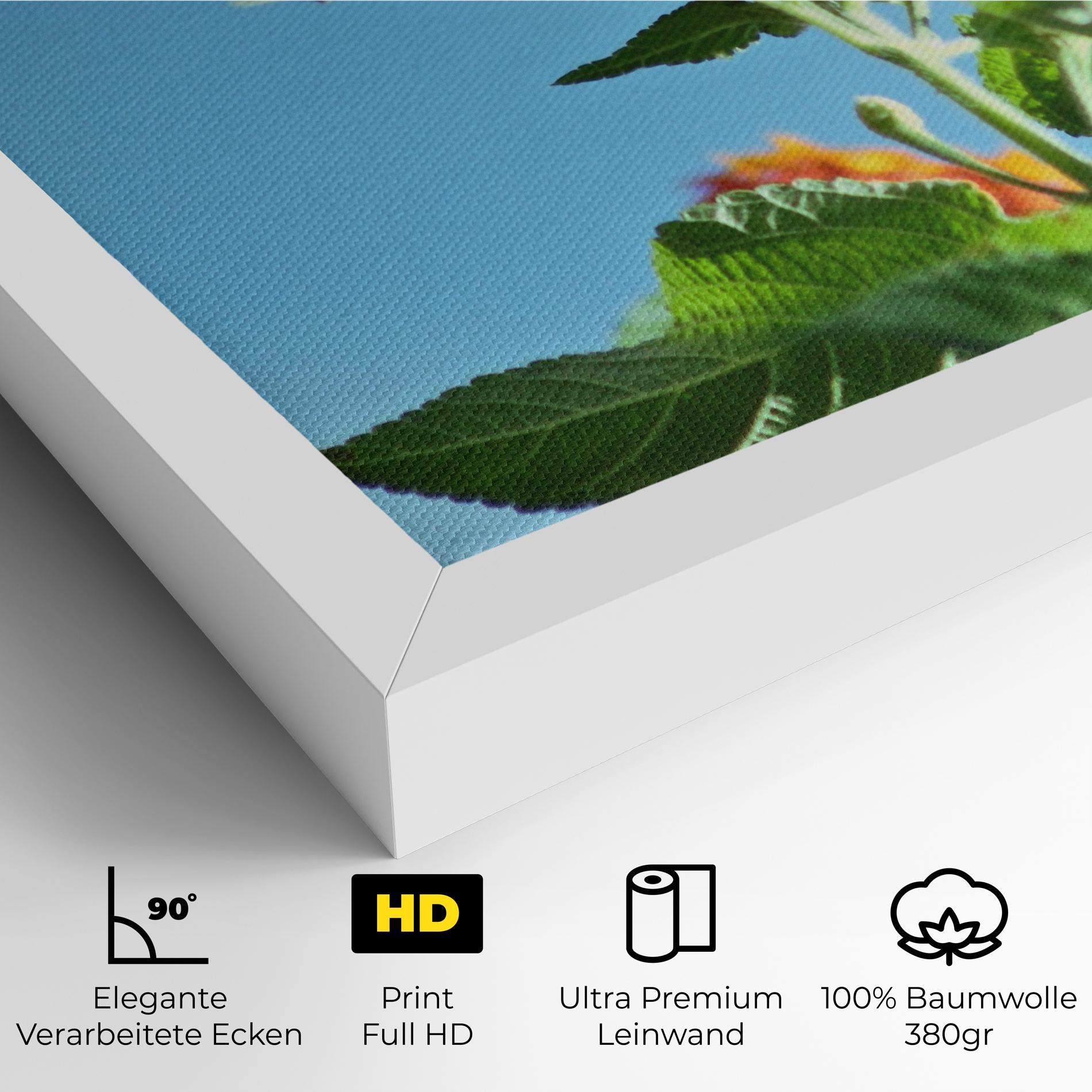 Leinwandbild Bird Exotic Flower mockup 4