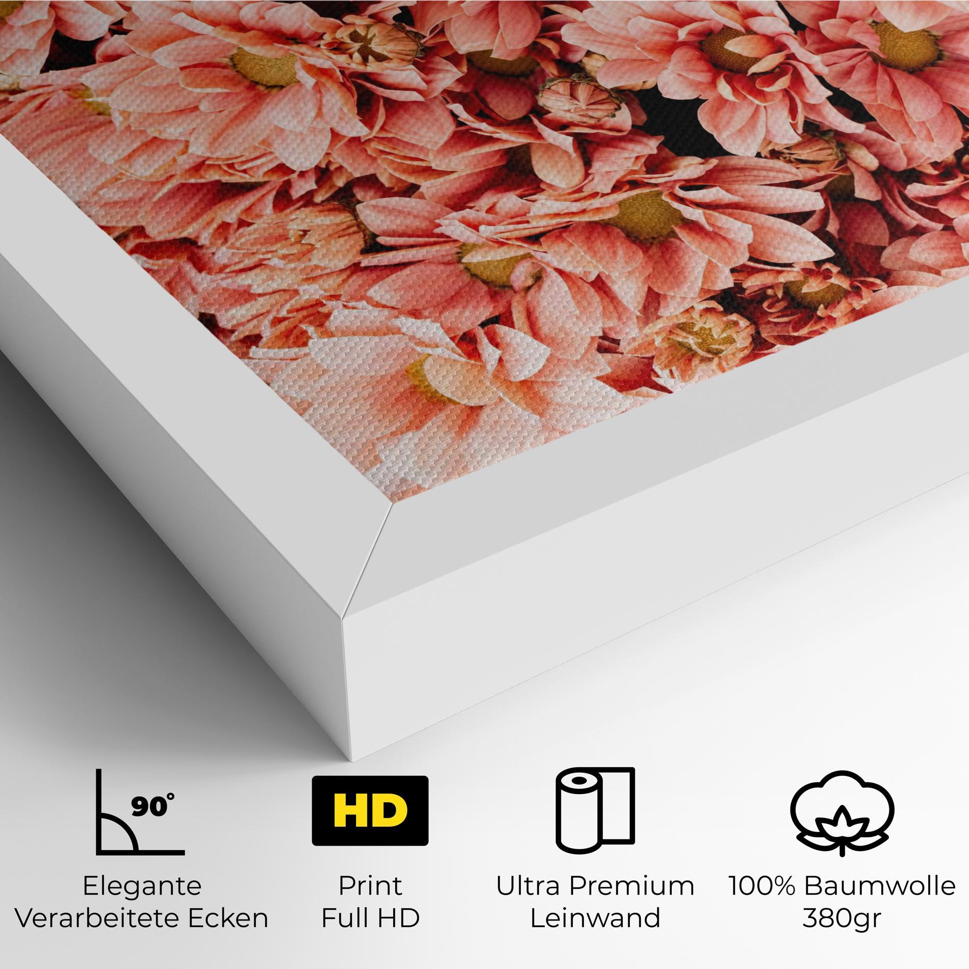 Leinwandbild Pink Flowers Bouquet mockup 4