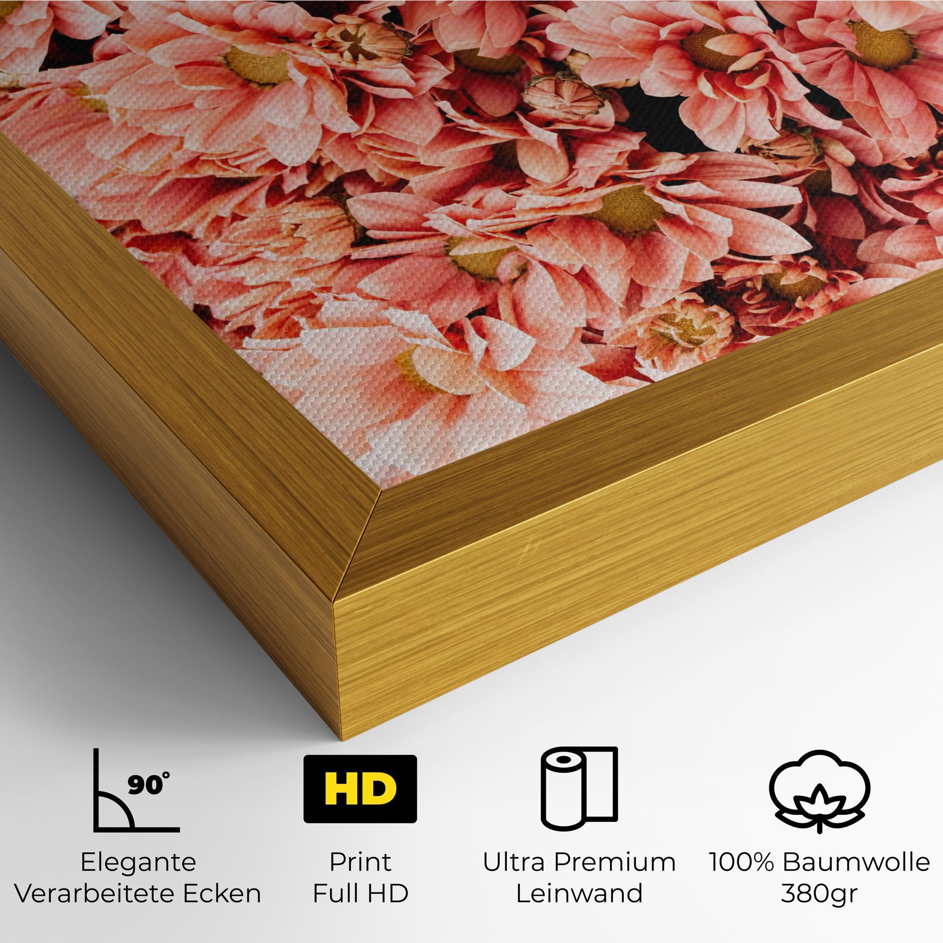 Leinwandbild Pink Flowers Bouquet mockup 4