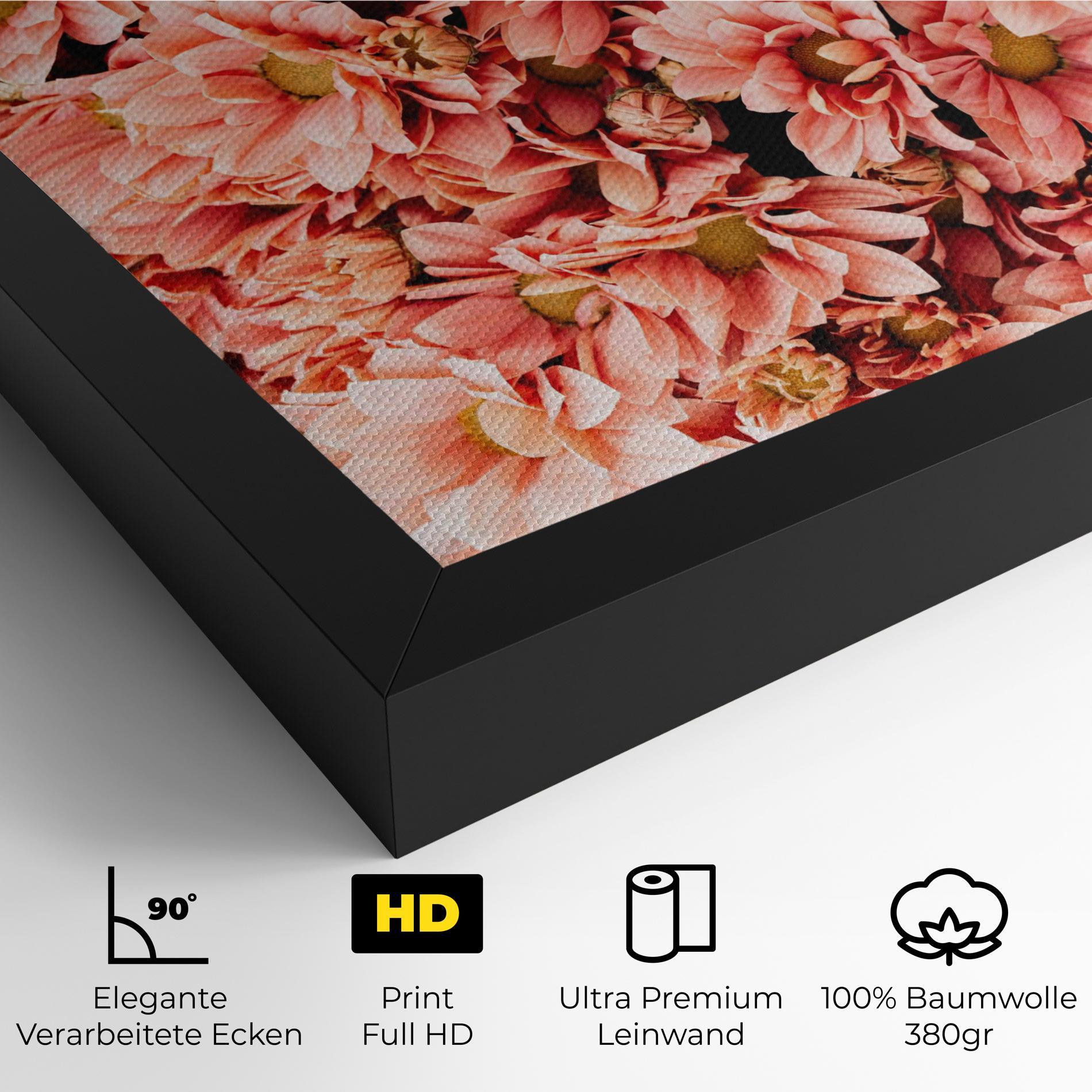 Leinwandbild Pink Flowers Bouquet mockup 4