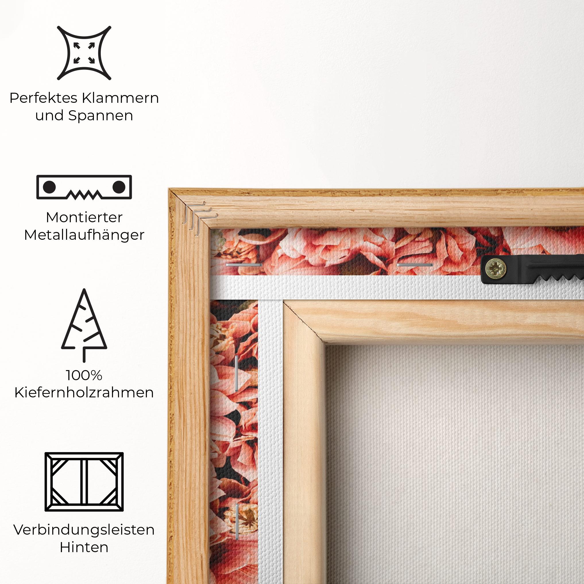 Leinwandbild Pink Flowers Bouquet mockup 5