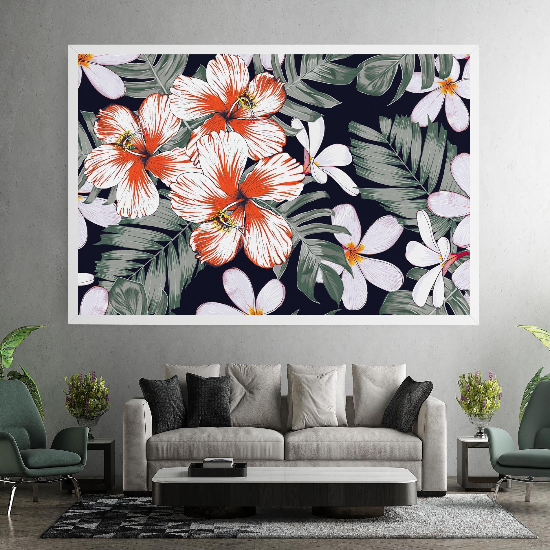Leinwandbild Orange White Exotic mockup 7