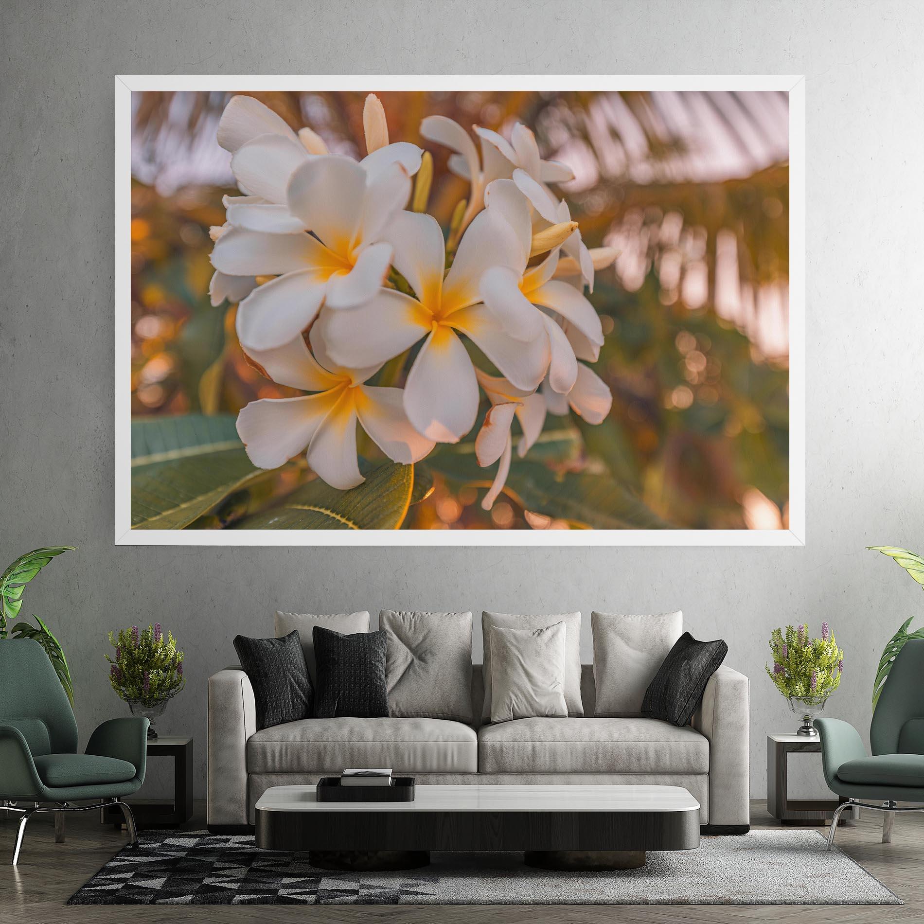 Leinwandbild White Plumeria mockup 7