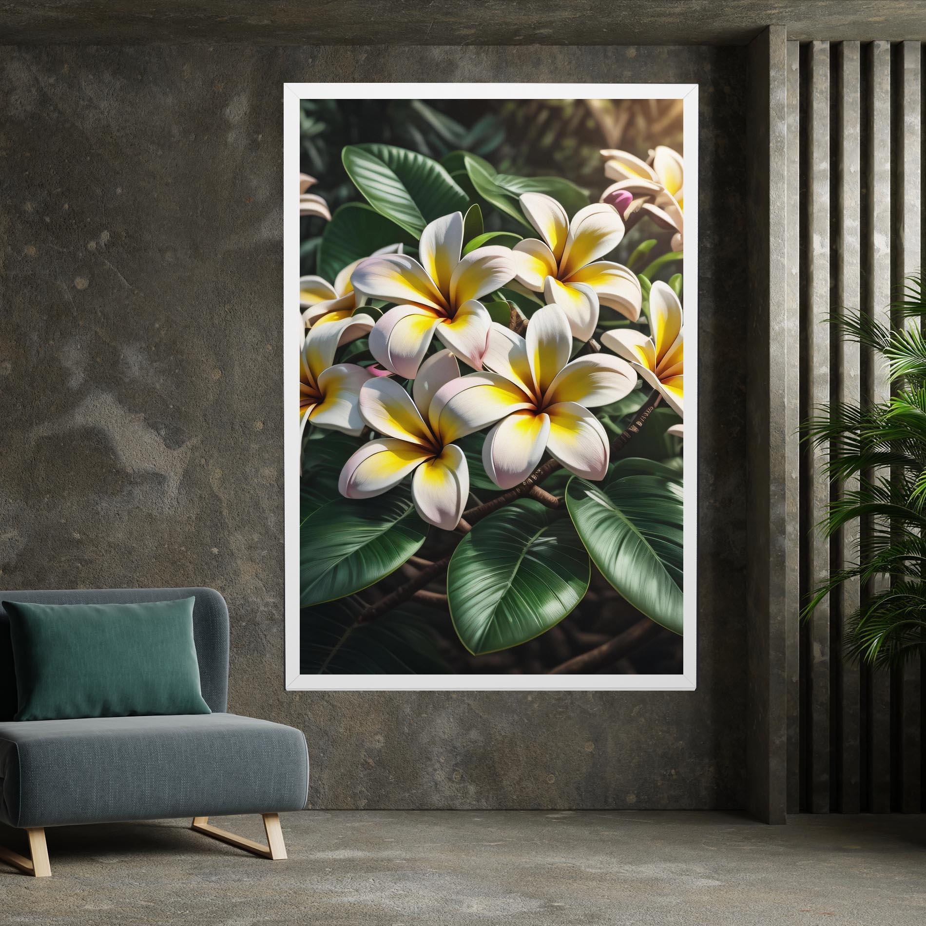 Leinwandbild Exotic White Yellow mockup 7
