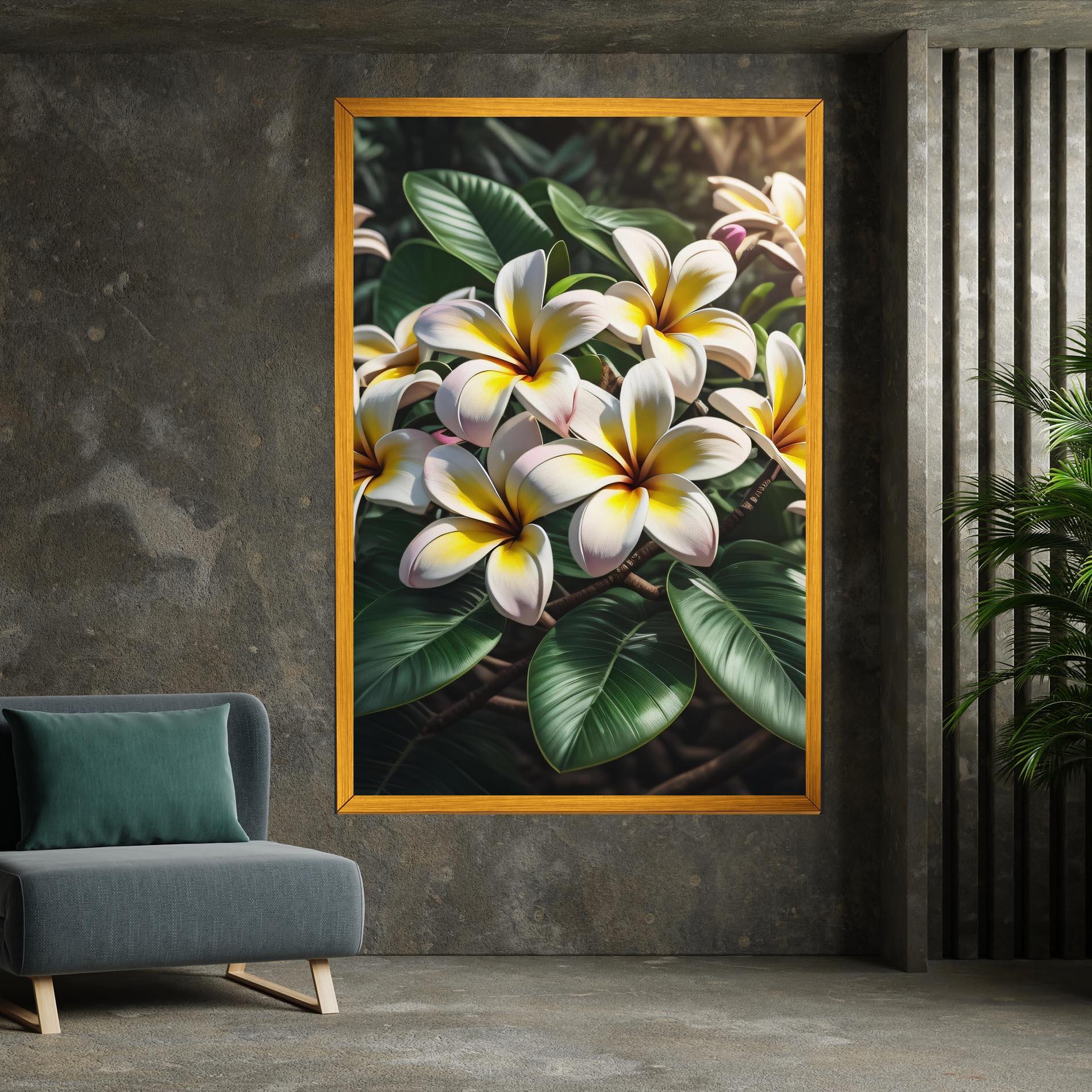 Leinwandbild Exotic White Yellow mockup 7