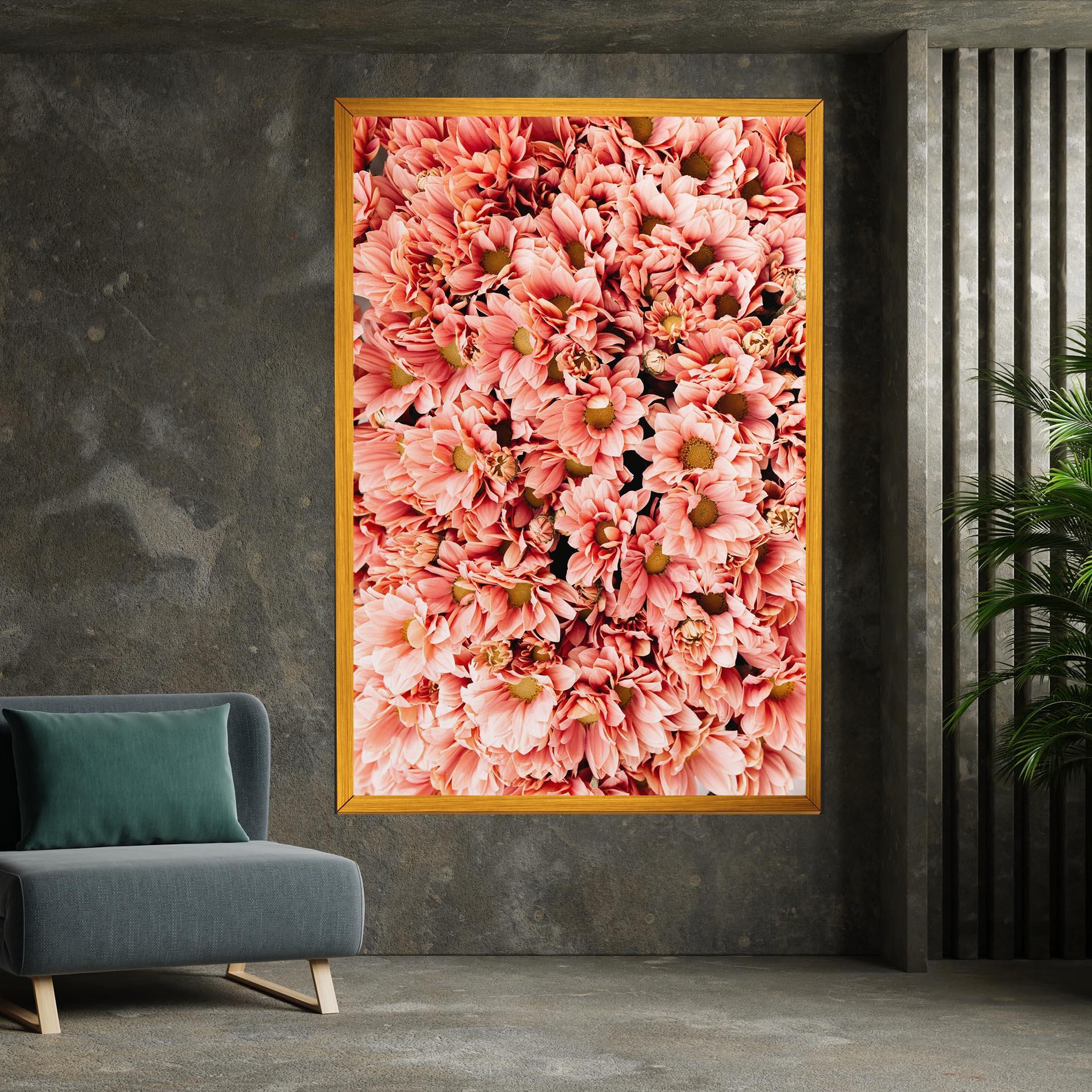 Leinwandbild Pink Flowers Bouquet mockup 7