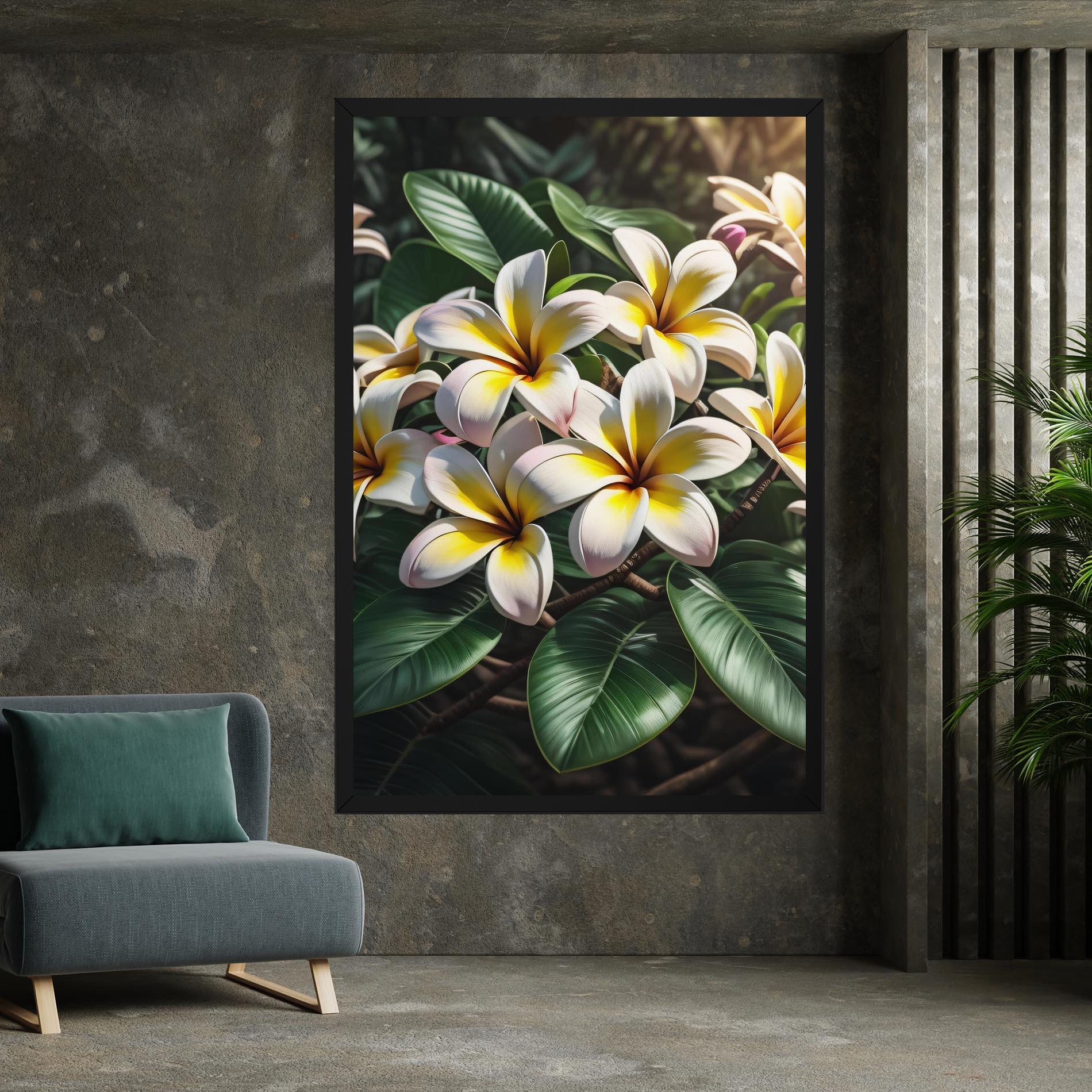 Leinwandbild Exotic White Yellow mockup 7