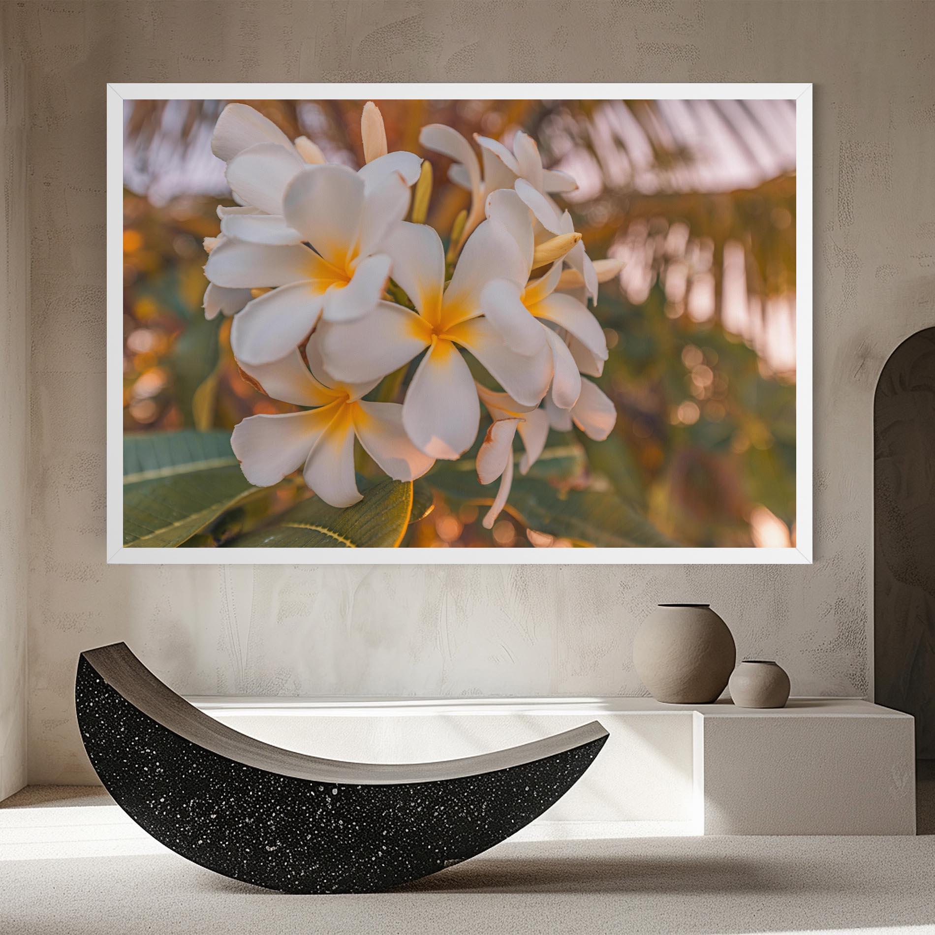 Leinwandbild White Plumeria mockup 8