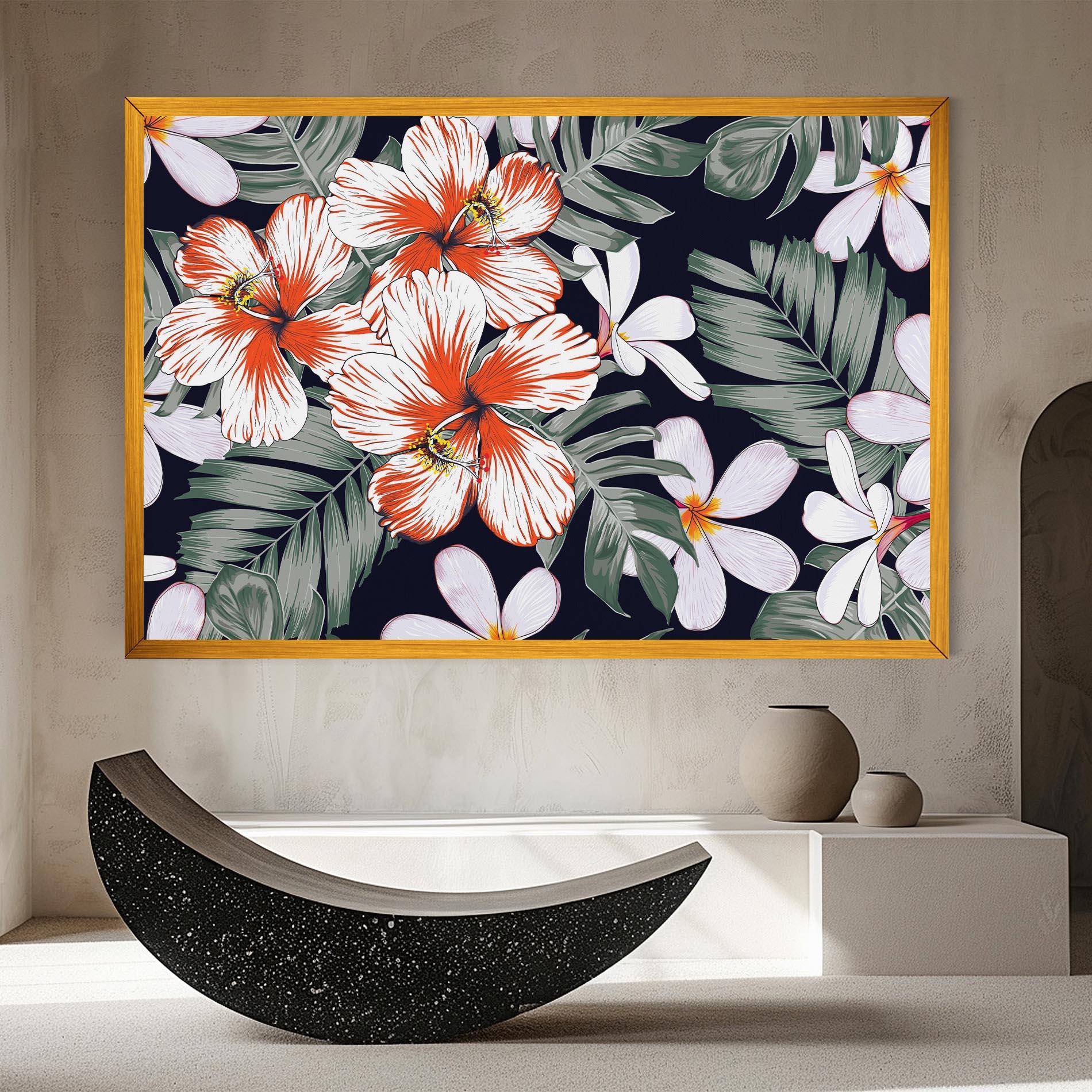 Leinwandbild Orange White Exotic mockup 8