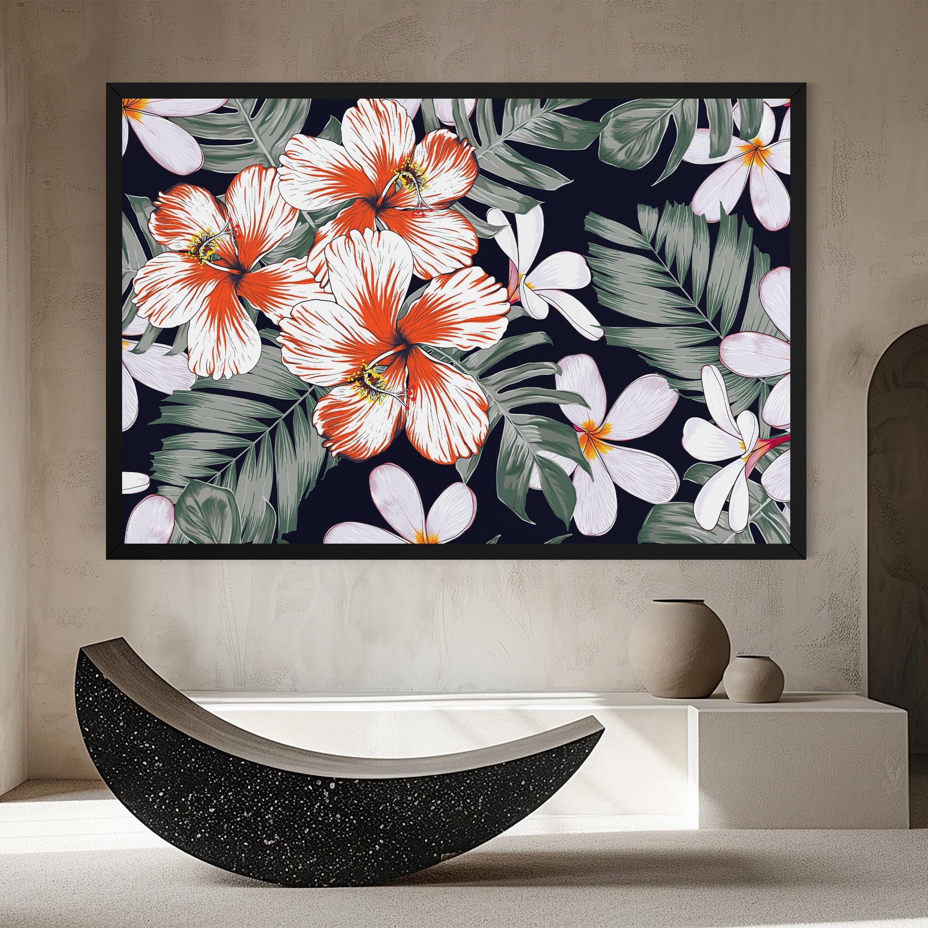 Leinwandbild Orange White Exotic mockup 8