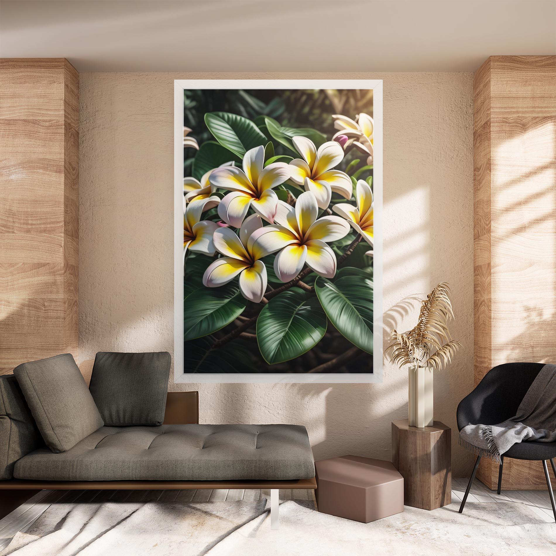 Leinwandbild Exotic White Yellow mockup 8