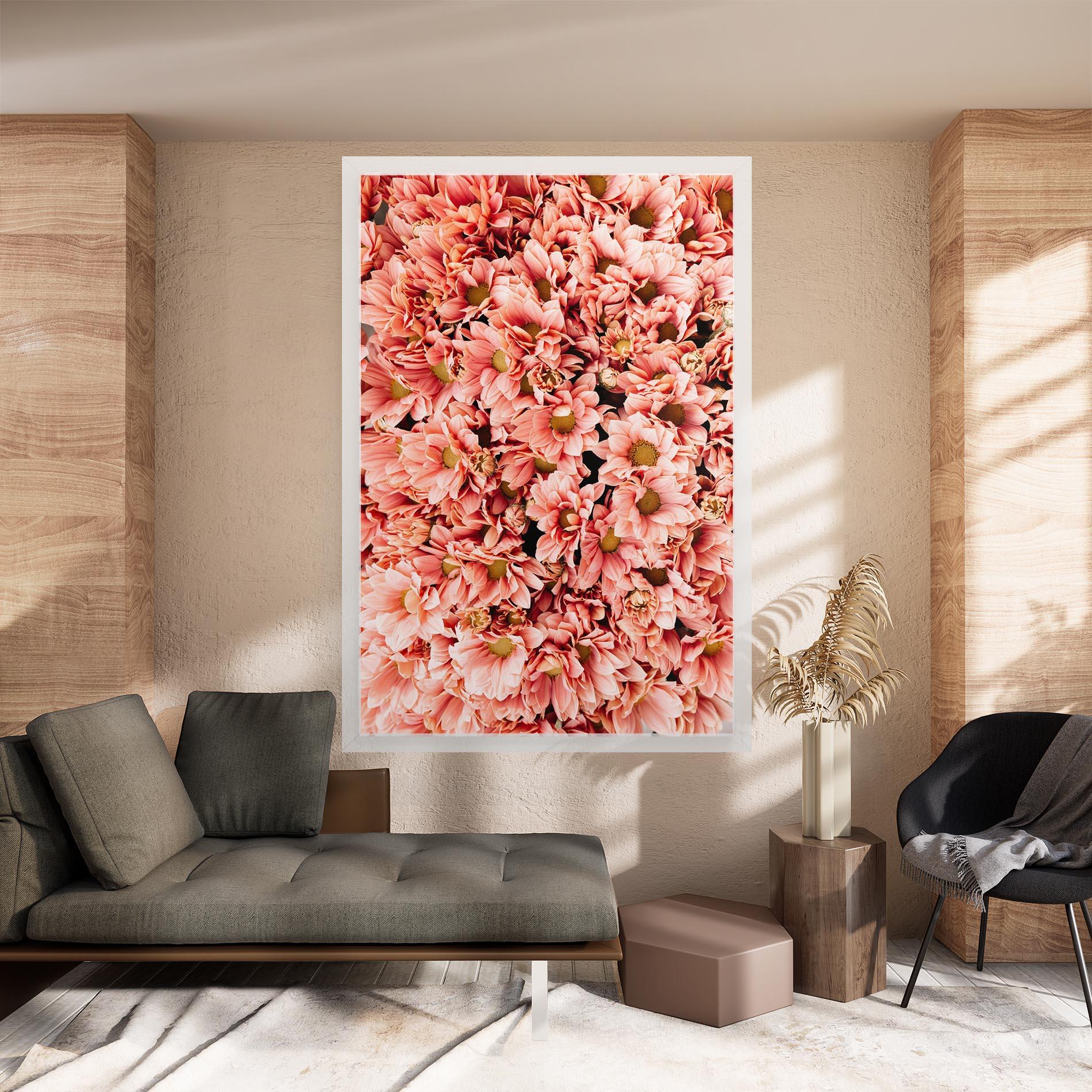 Leinwandbild Pink Flowers Bouquet mockup 8