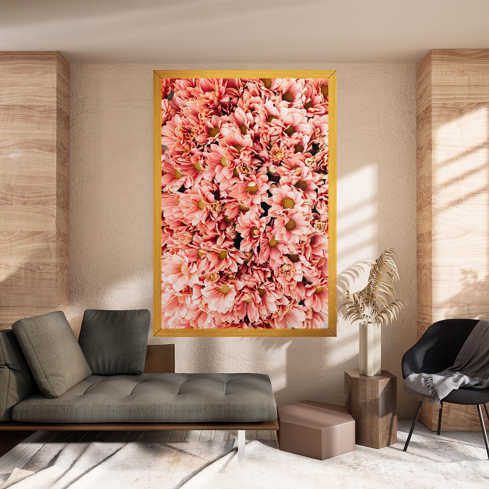 Leinwandbild Pink Flowers Bouquet mockup 8