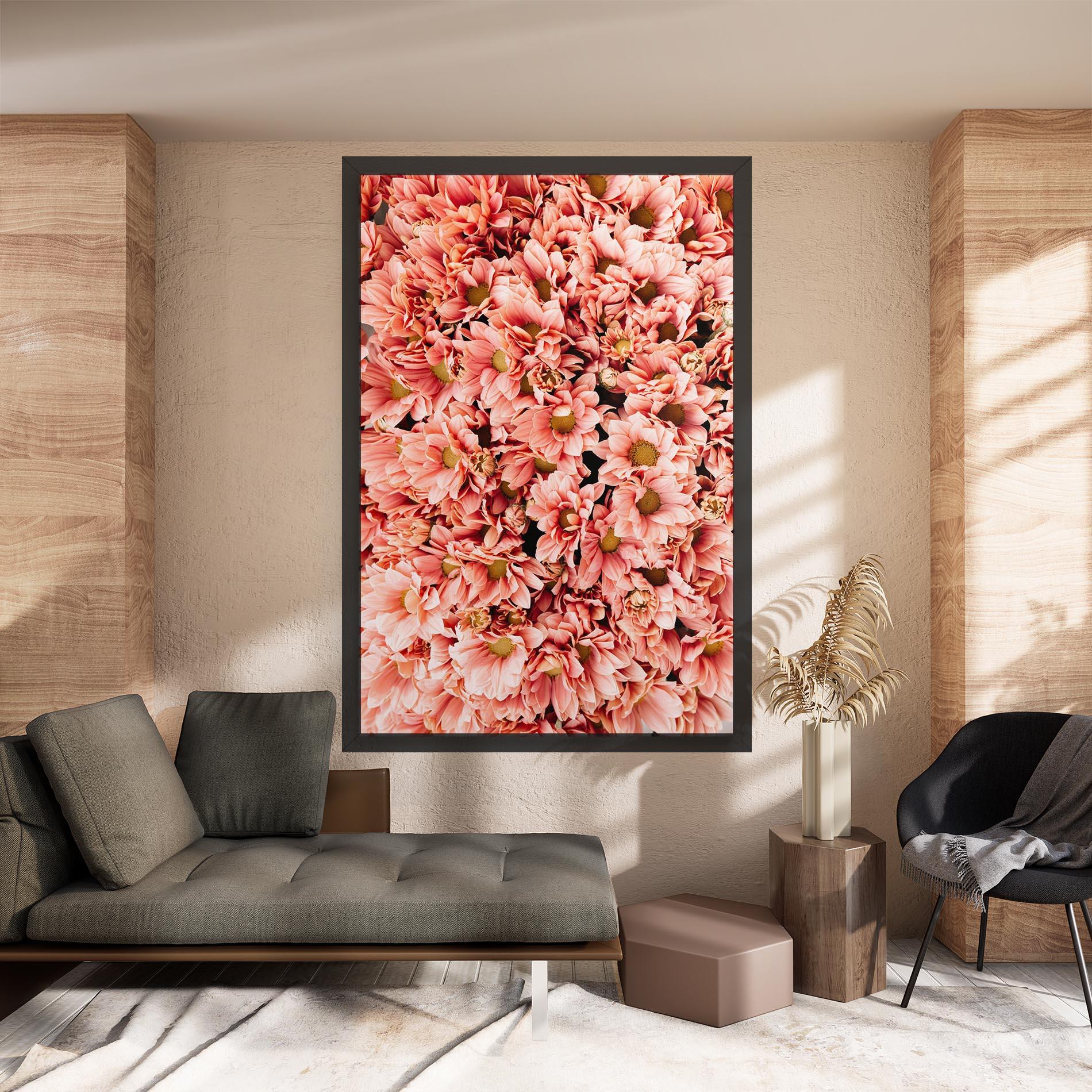 Leinwandbild Pink Flowers Bouquet mockup 8