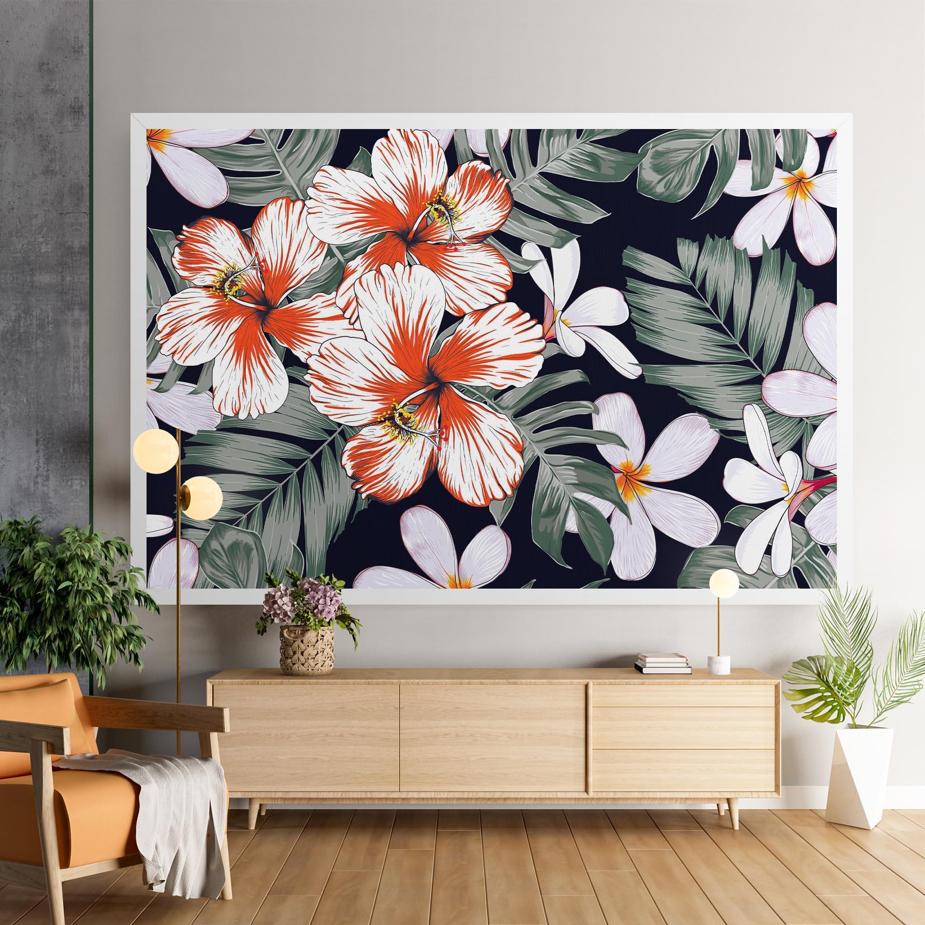 Leinwandbild Orange White Exotic mockup 9