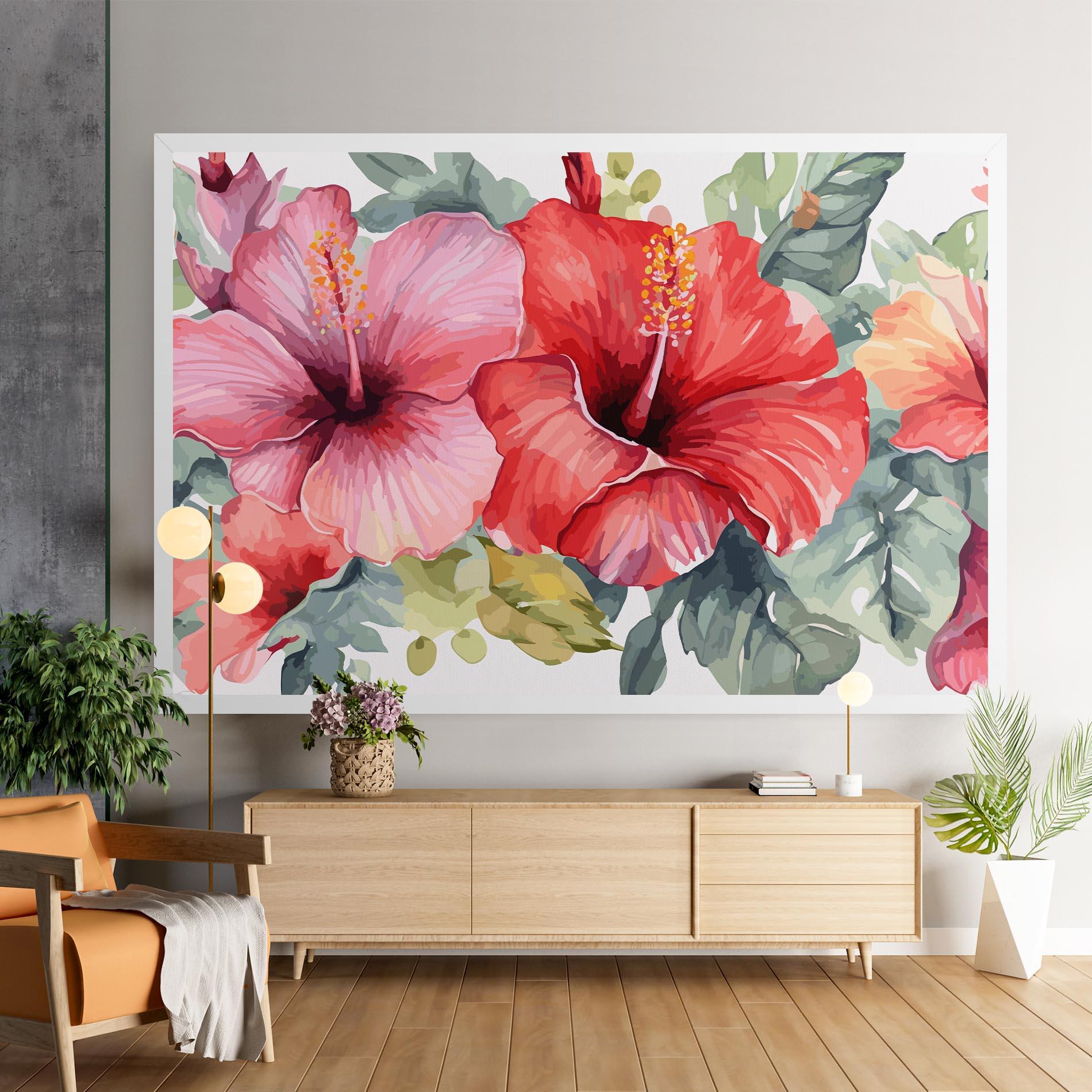 Leinwandbild Pink Red Exotic mockup 9