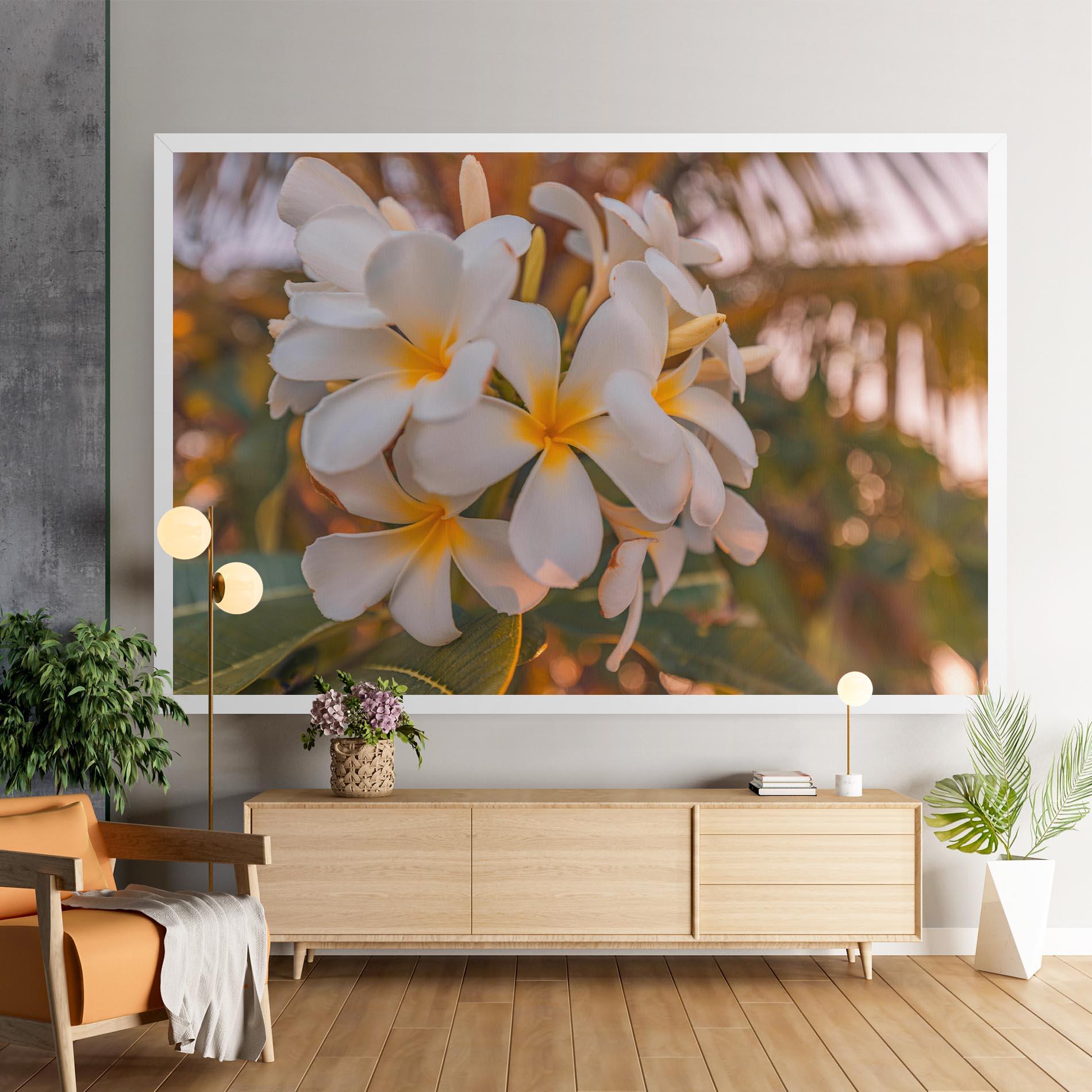 Leinwandbild White Plumeria mockup 9