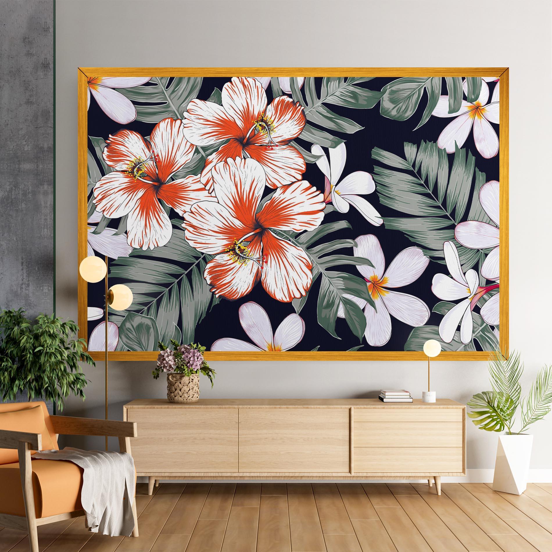 Leinwandbild Orange White Exotic mockup 9