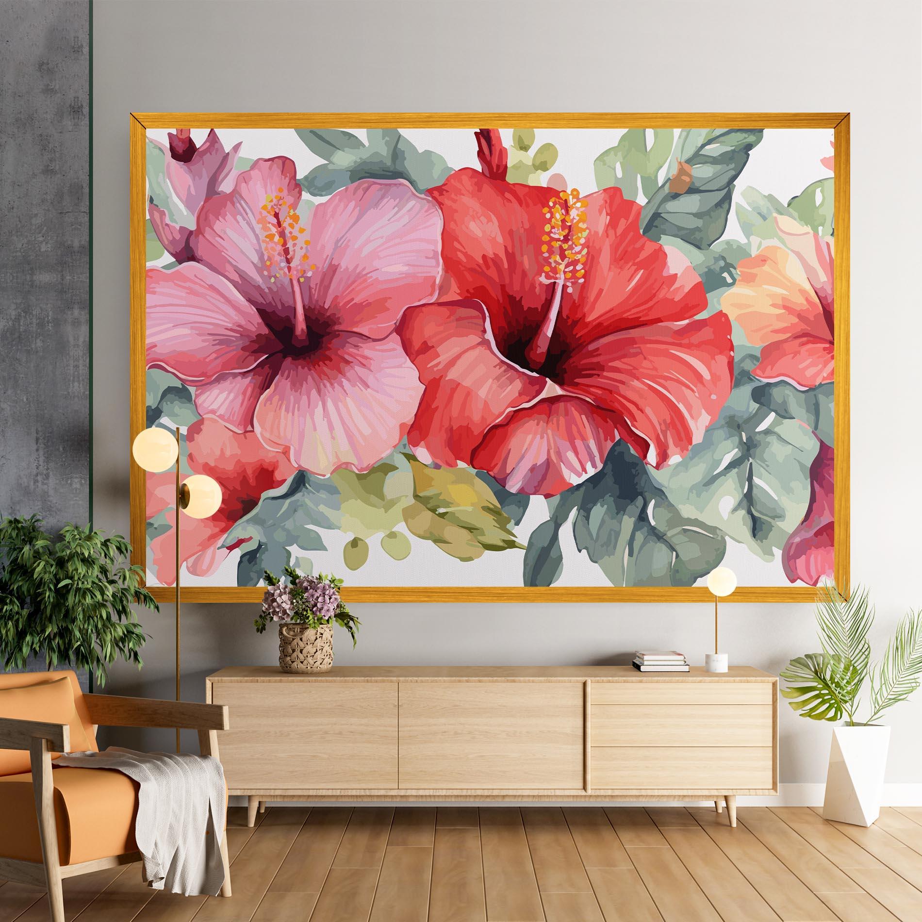 Leinwandbild Pink Red Exotic mockup 9