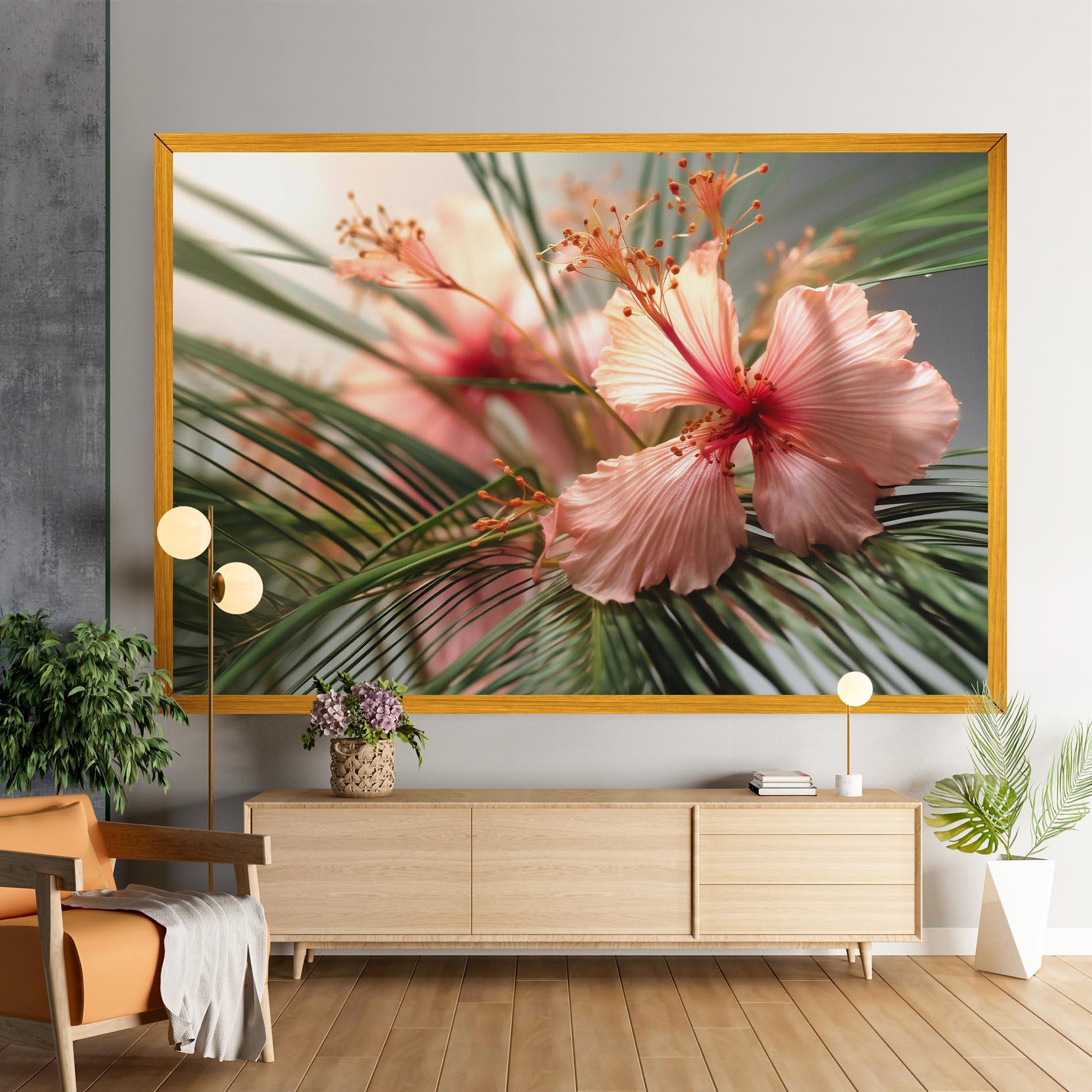 Leinwandbild Sunset Exotic Flower mockup 9