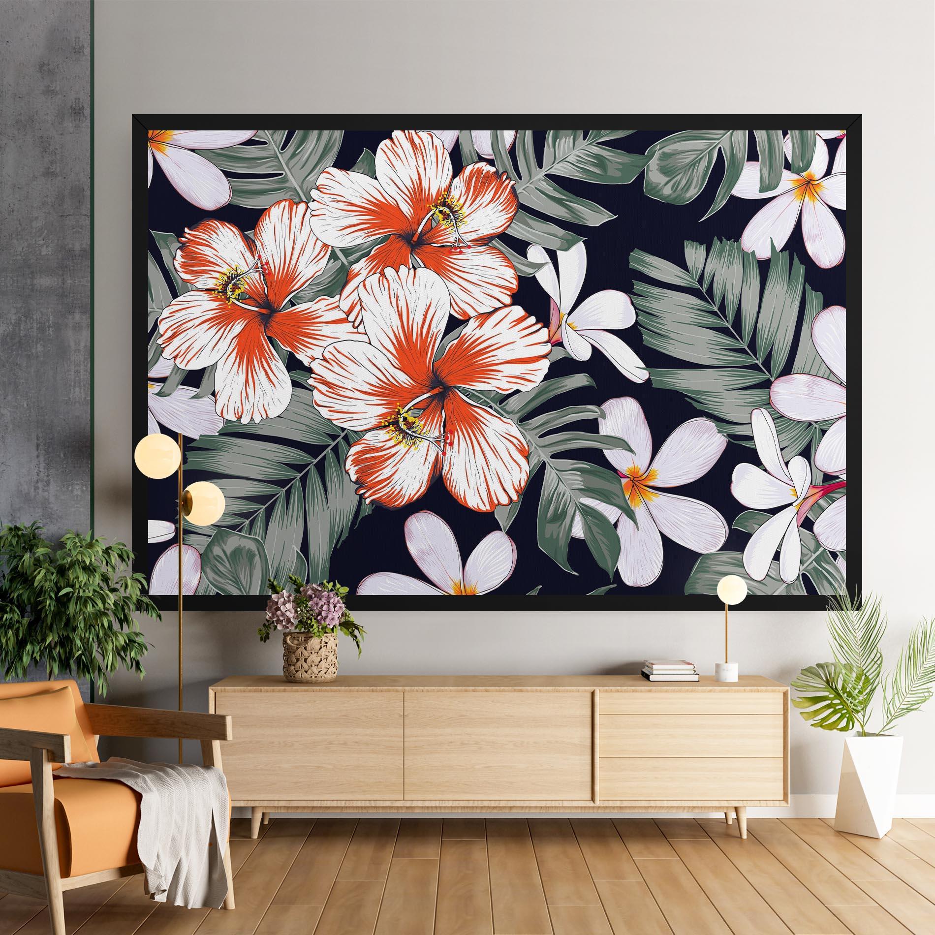 Leinwandbild Orange White Exotic mockup 9