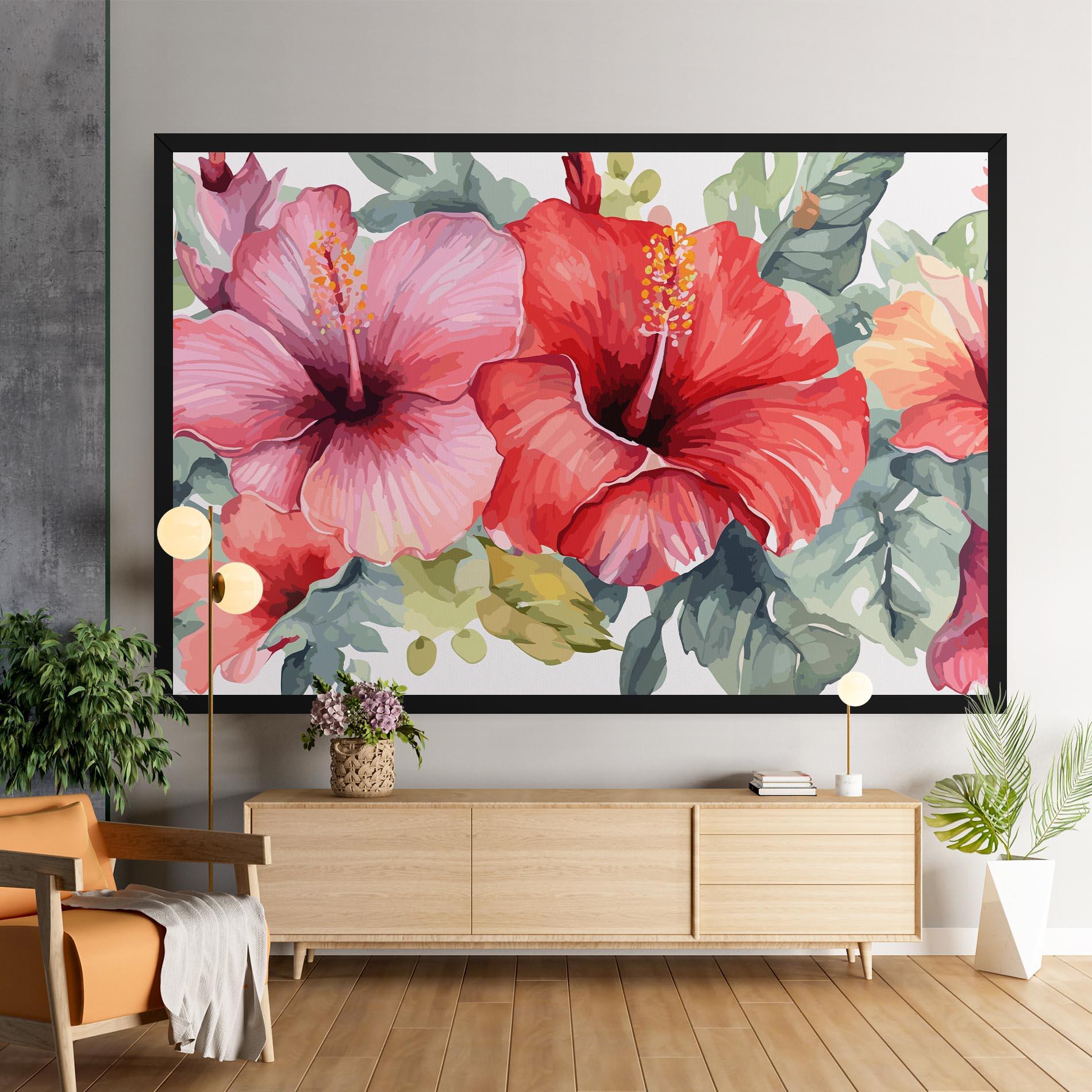 Leinwandbild Pink Red Exotic mockup 9