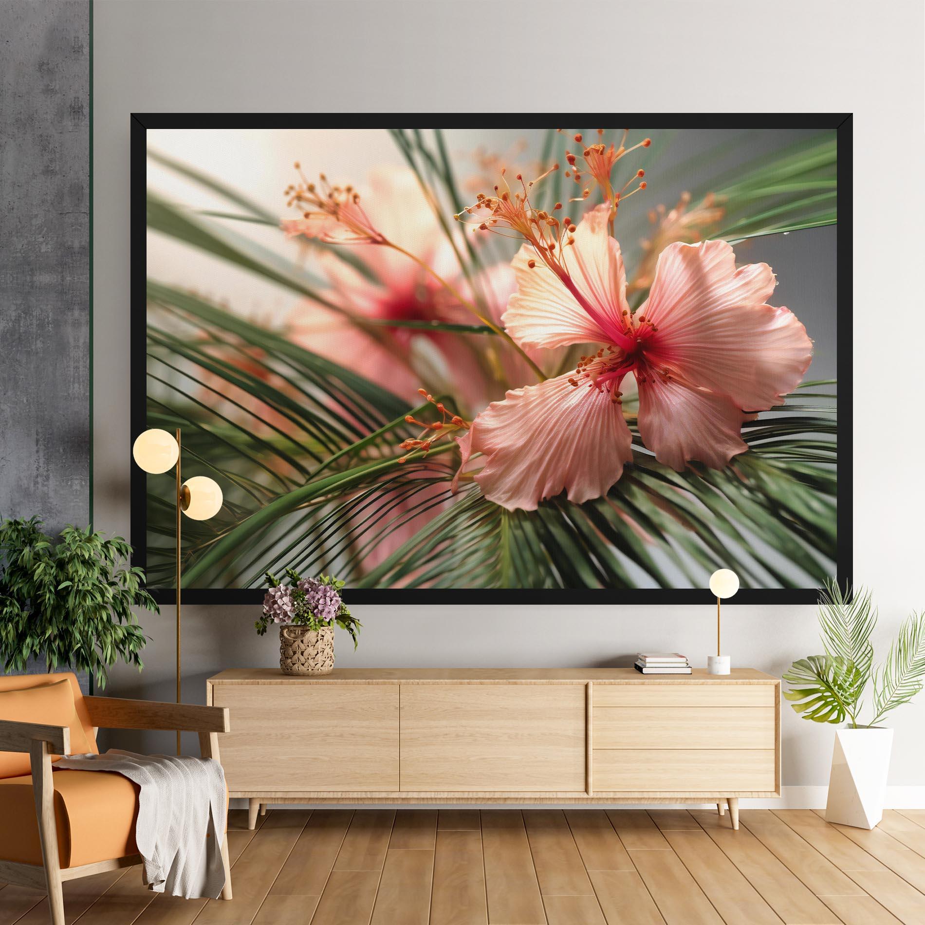 Leinwandbild Sunset Exotic Flower mockup 9