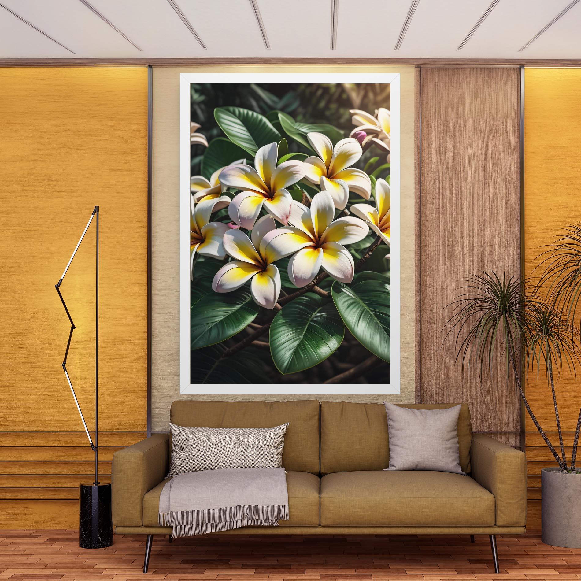 Leinwandbild Exotic White Yellow mockup 9