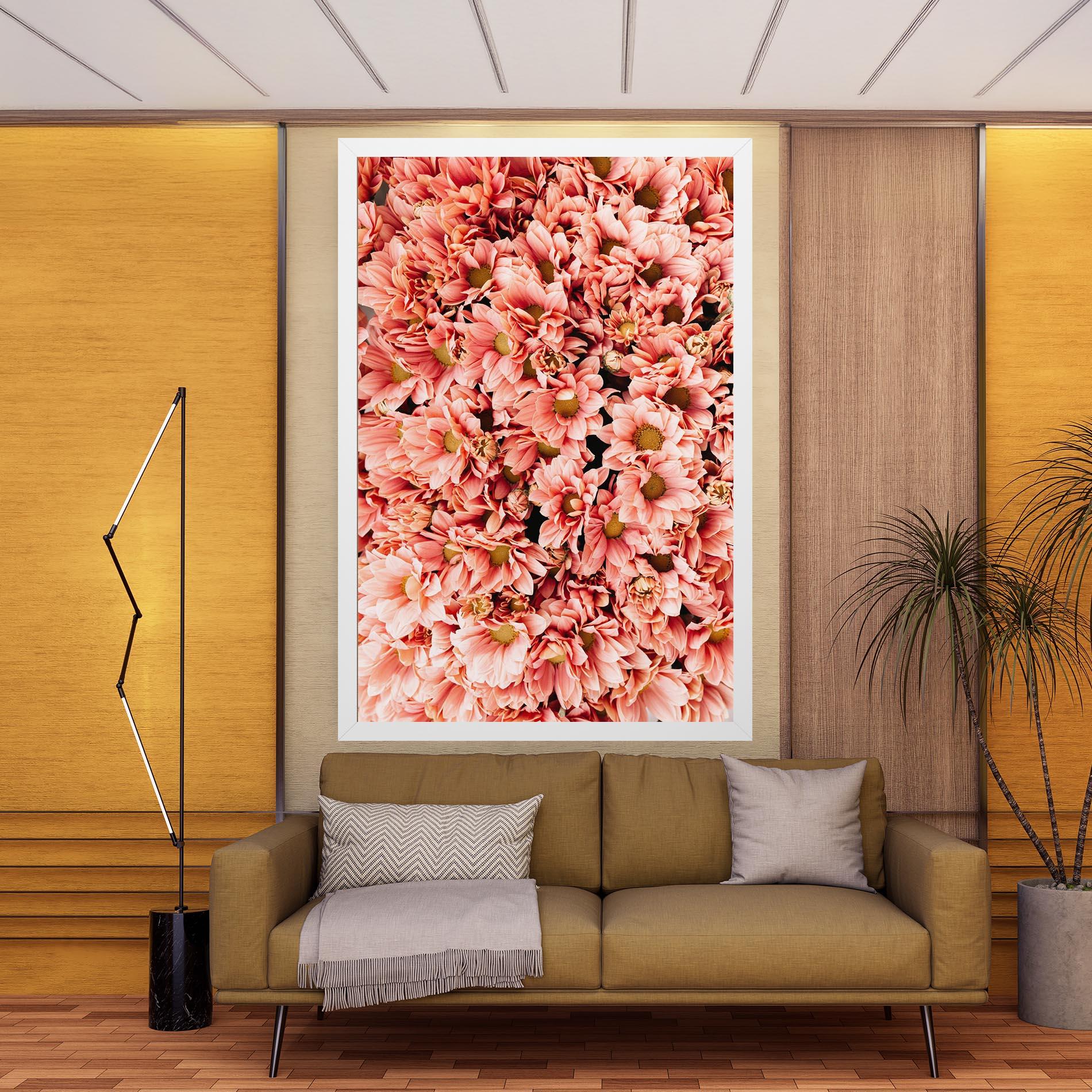 Leinwandbild Pink Flowers Bouquet mockup 9