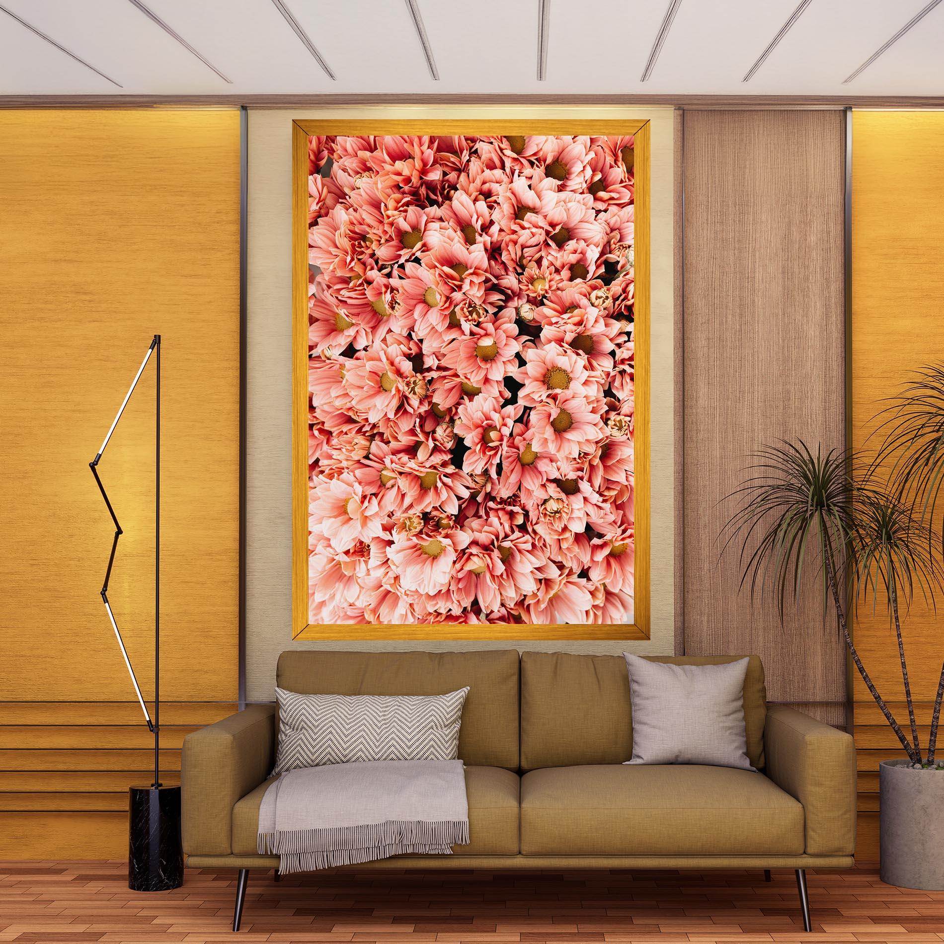 Leinwandbild Pink Flowers Bouquet mockup 9