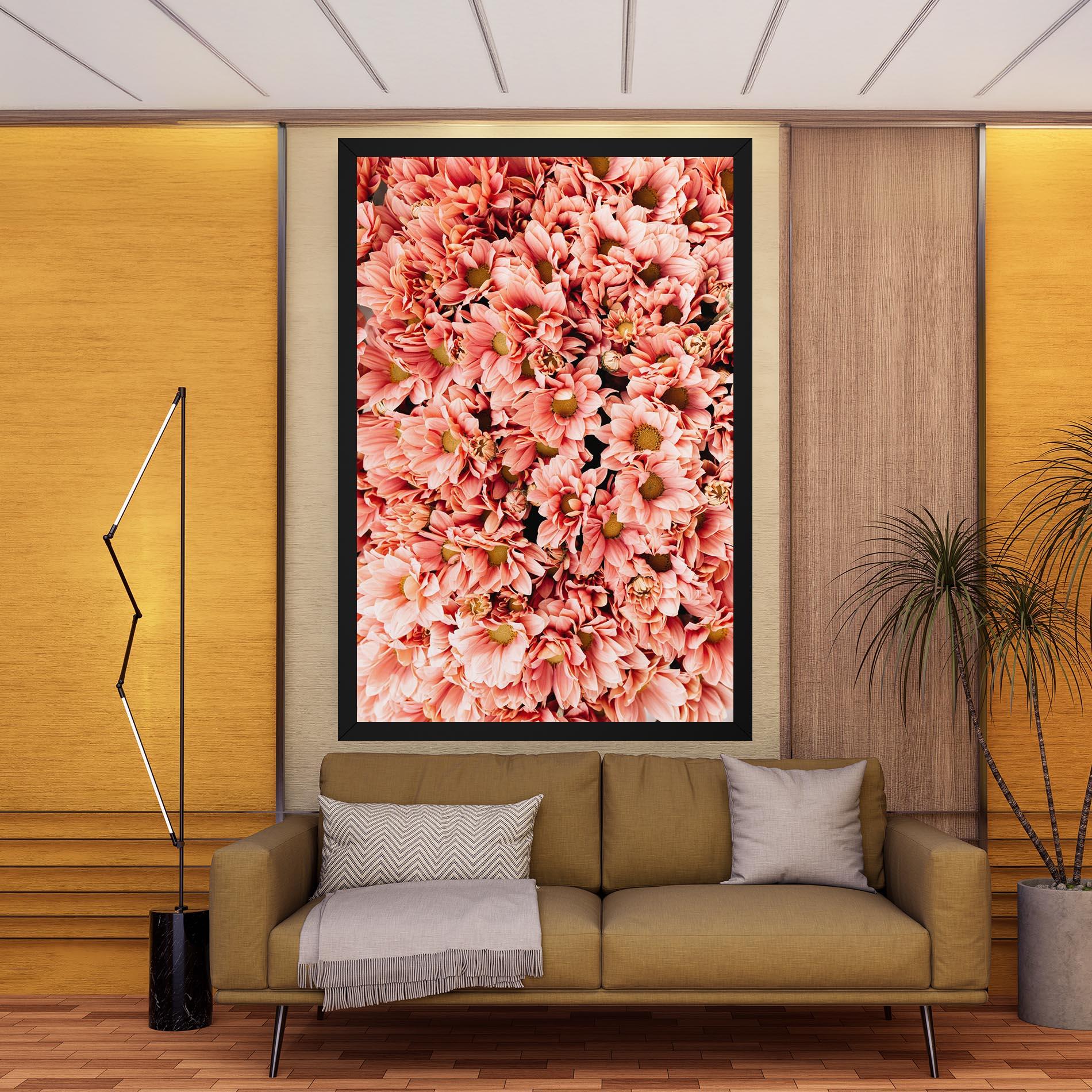 Leinwandbild Pink Flowers Bouquet mockup 9