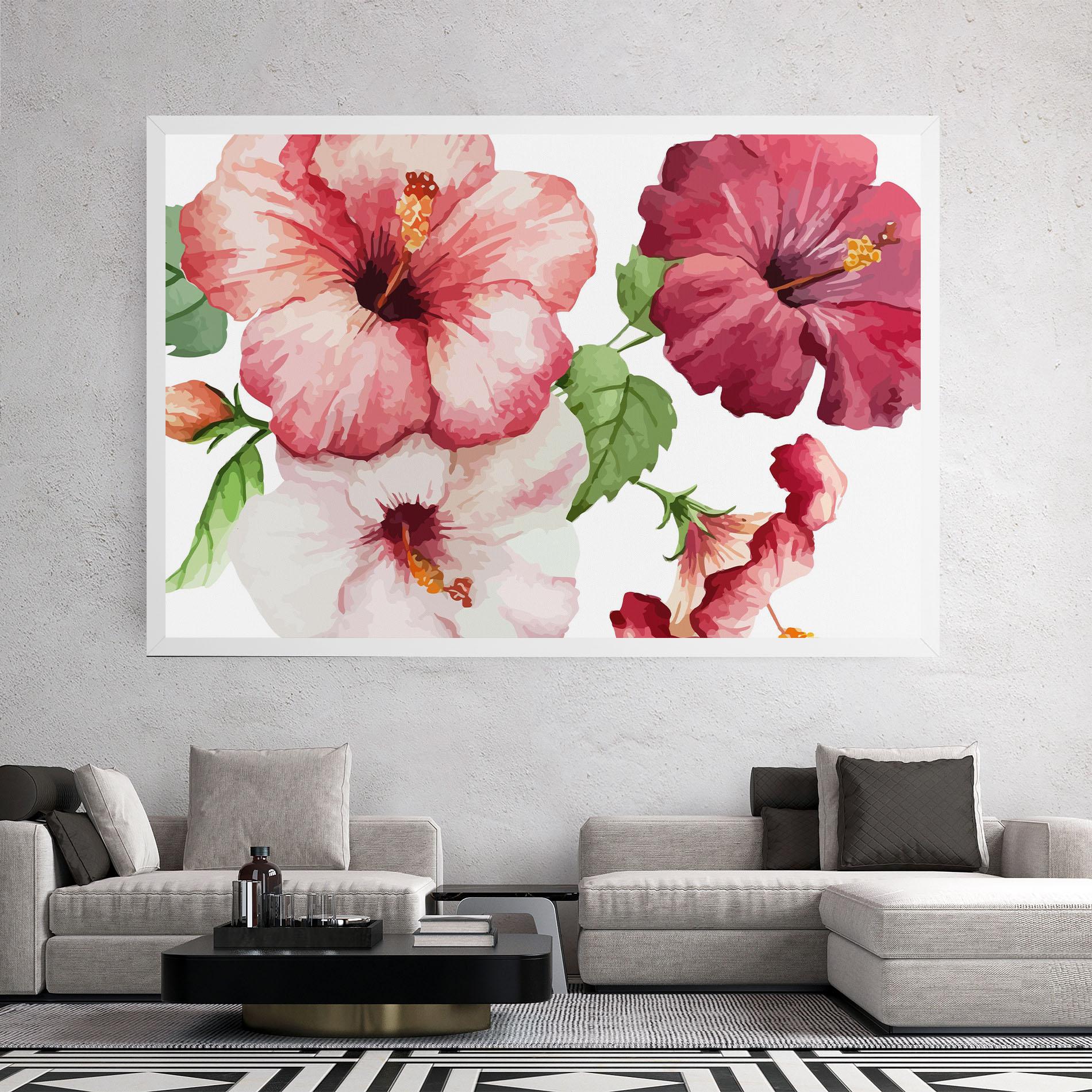 Leinwandbild Exotic Flower Paint mockup 2