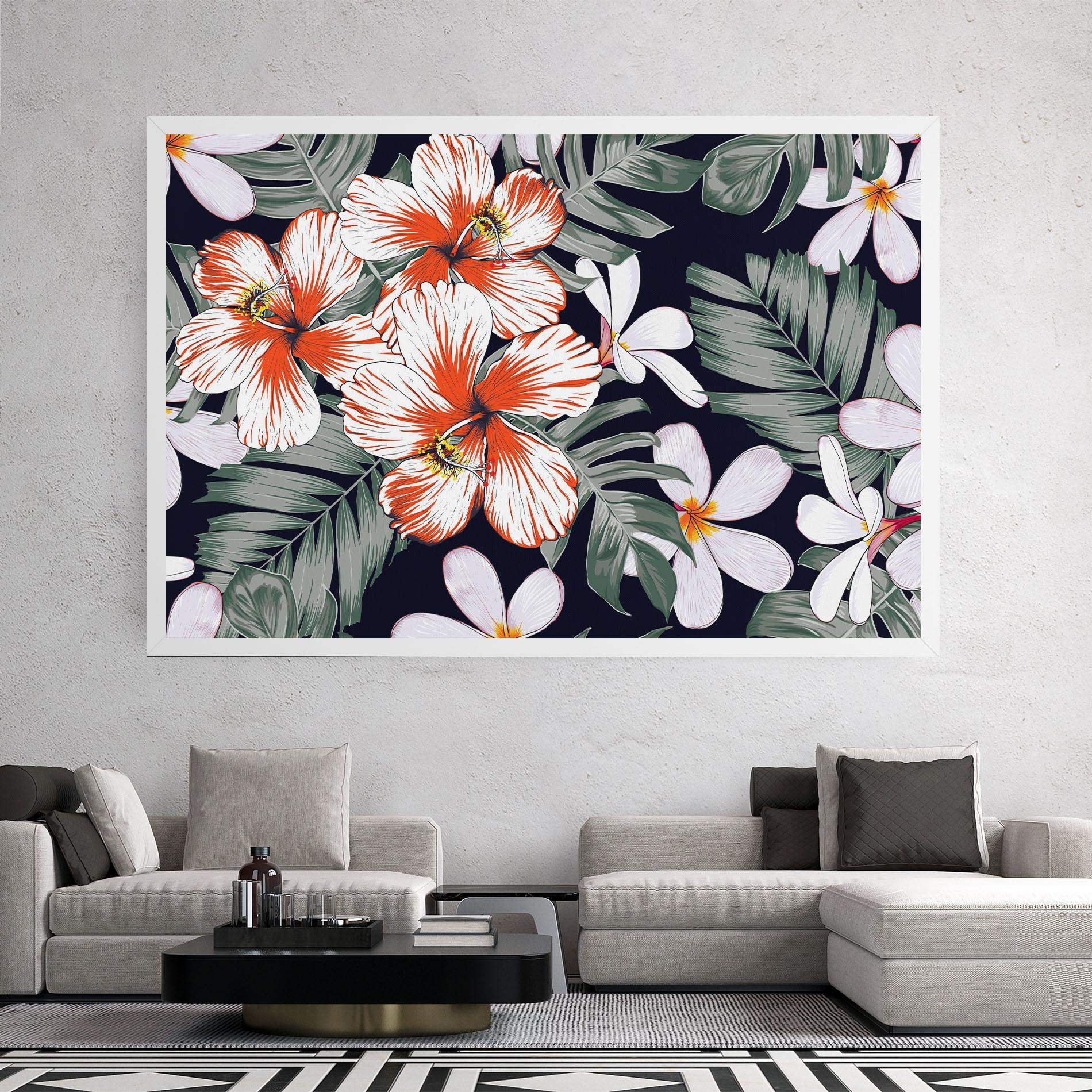Leinwandbild Orange White Exotic mockup 2