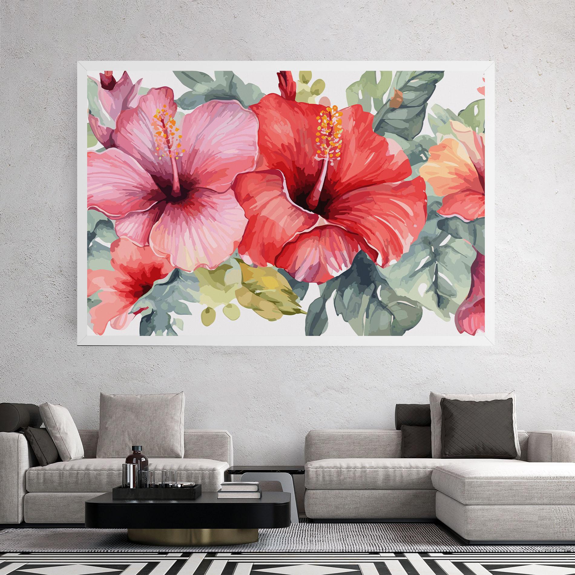 Leinwandbild Pink Red Exotic mockup 2