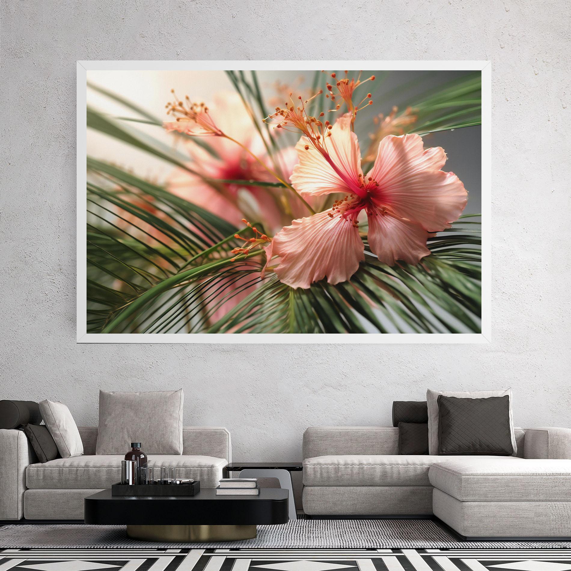 Leinwandbild Sunset Exotic Flower mockup 2