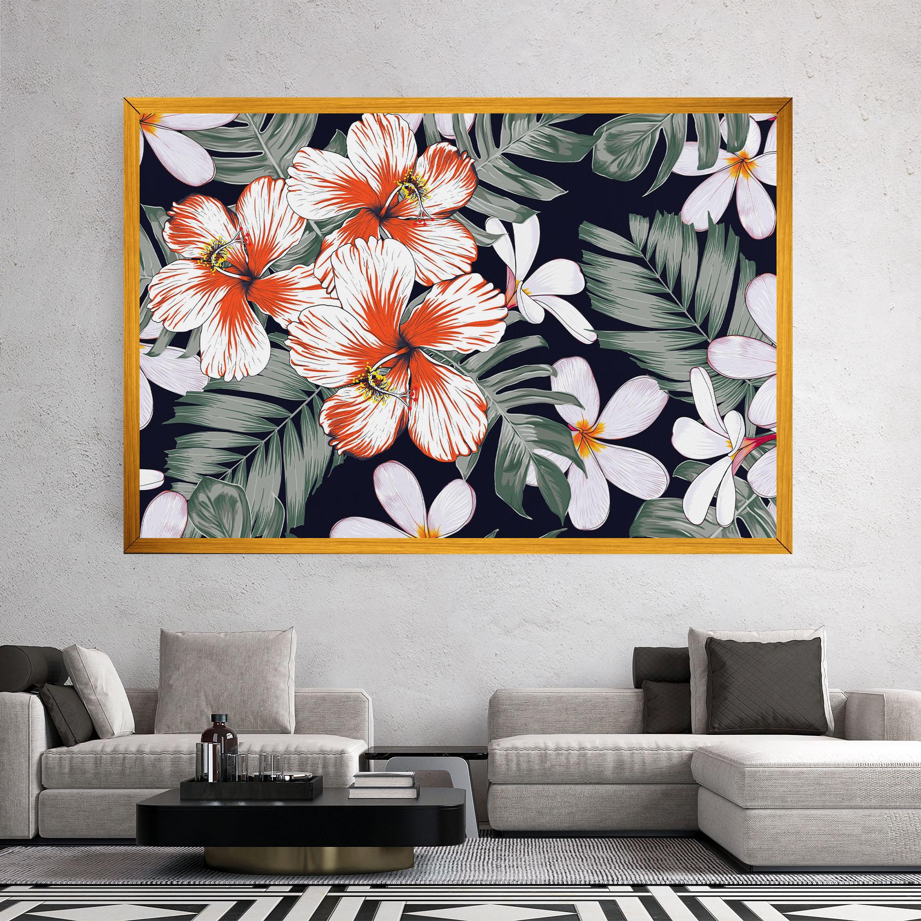 Leinwandbild Orange White Exotic mockup 2