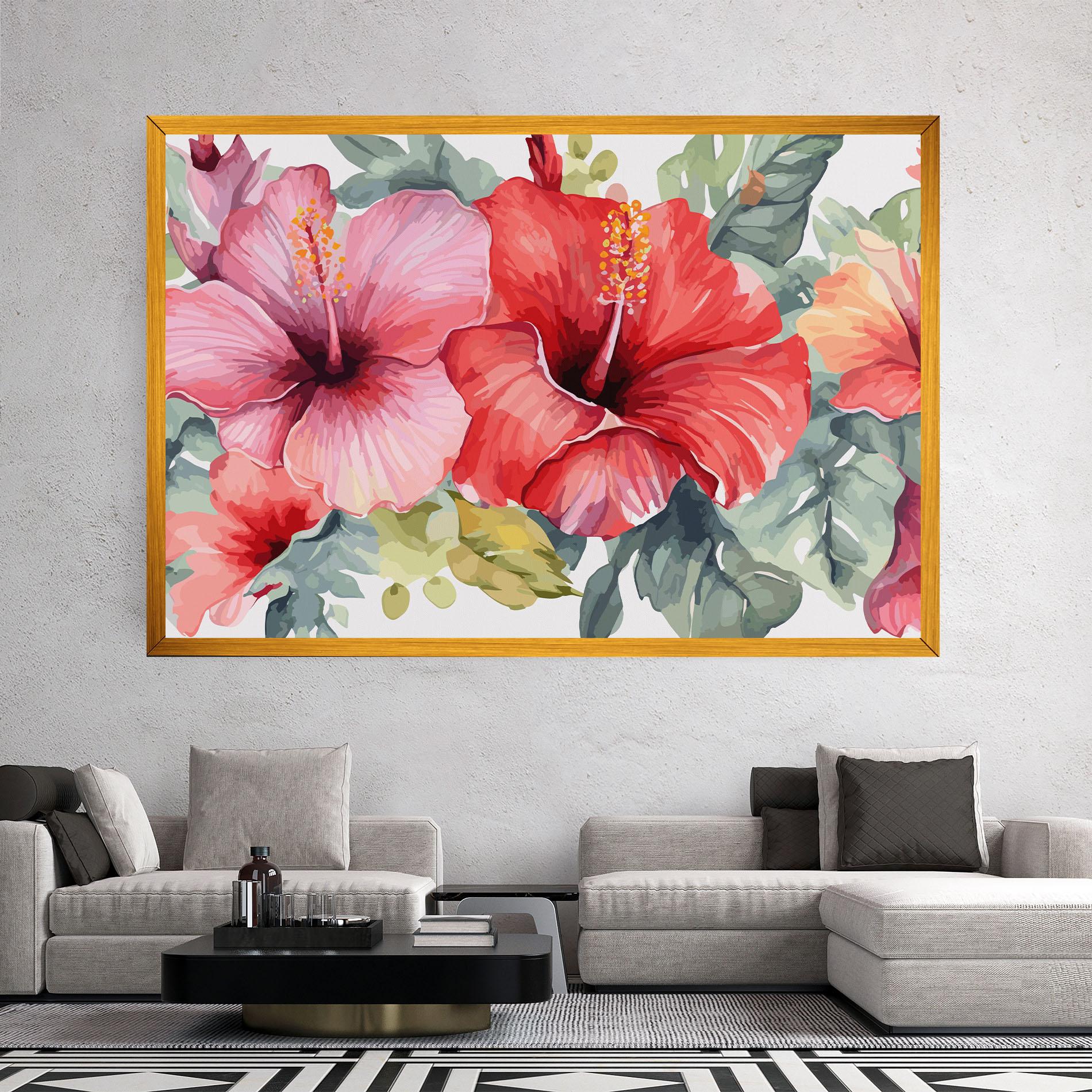 Leinwandbild Pink Red Exotic mockup 2