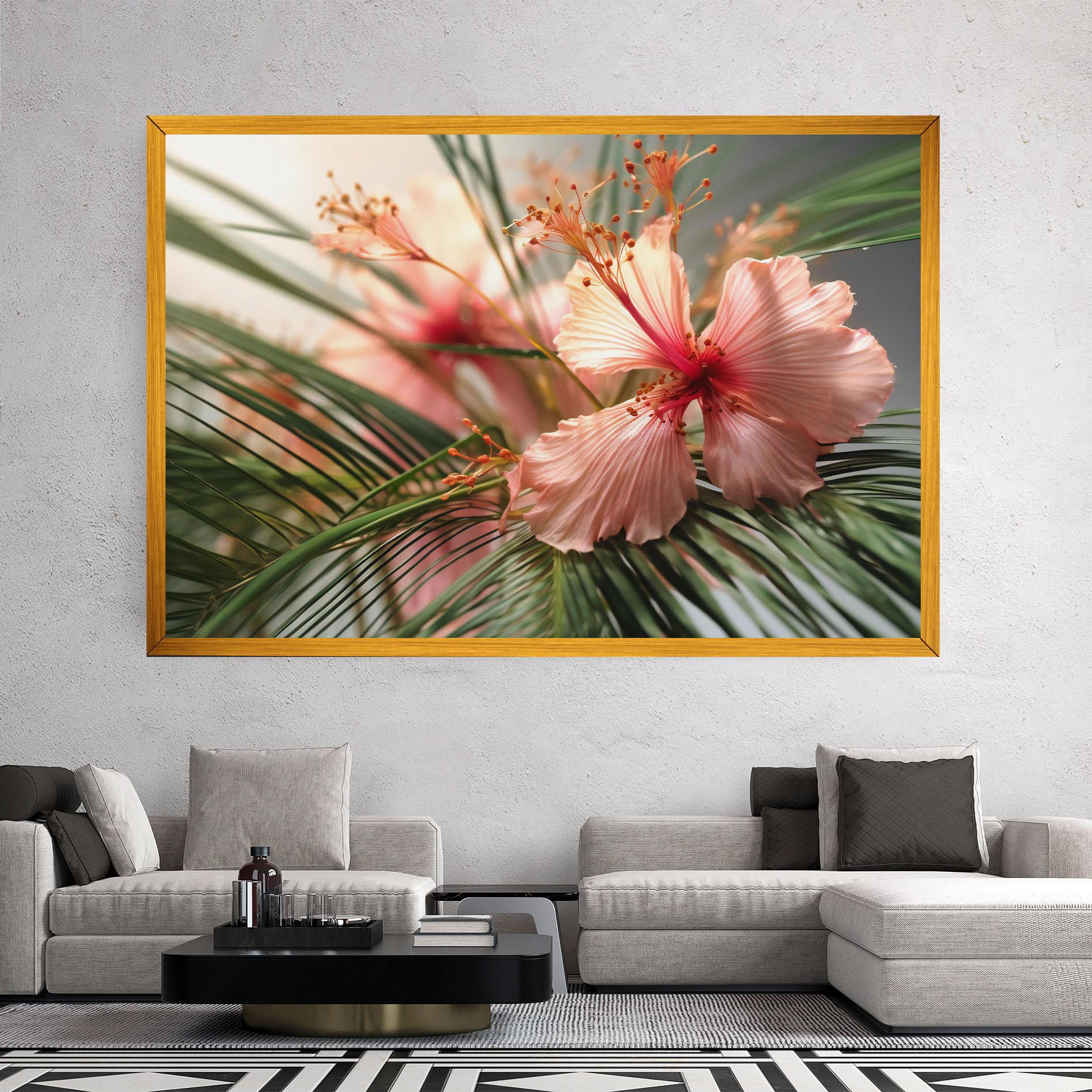 Leinwandbild Sunset Exotic Flower mockup 2