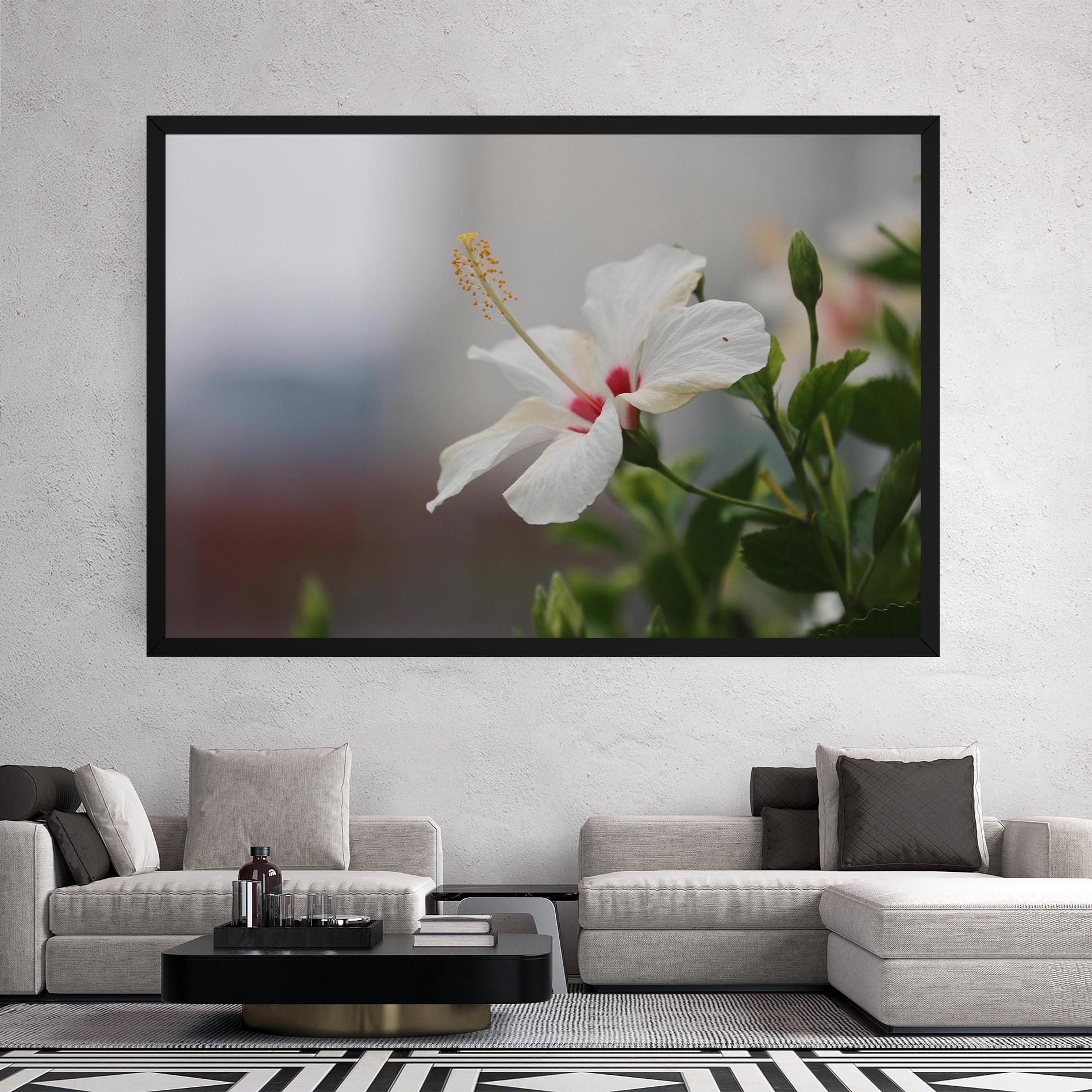 Leinwandbild Exotic White Flower mockup 2