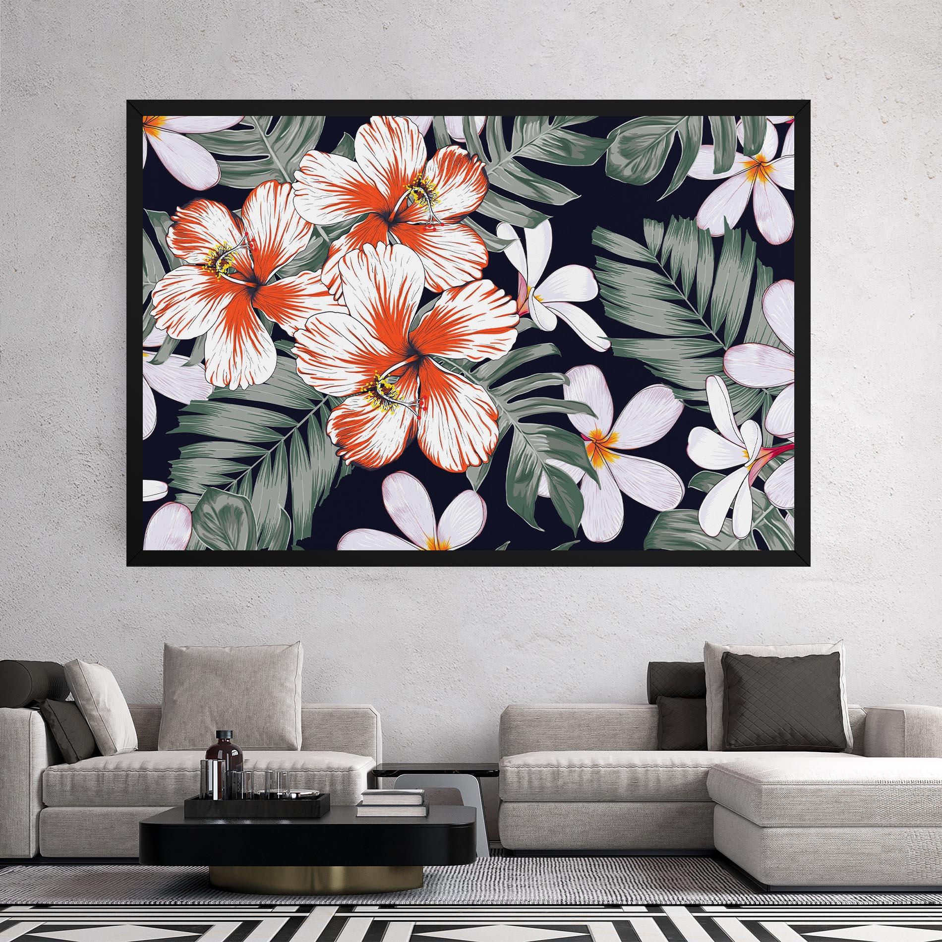 Leinwandbild Orange White Exotic mockup 2